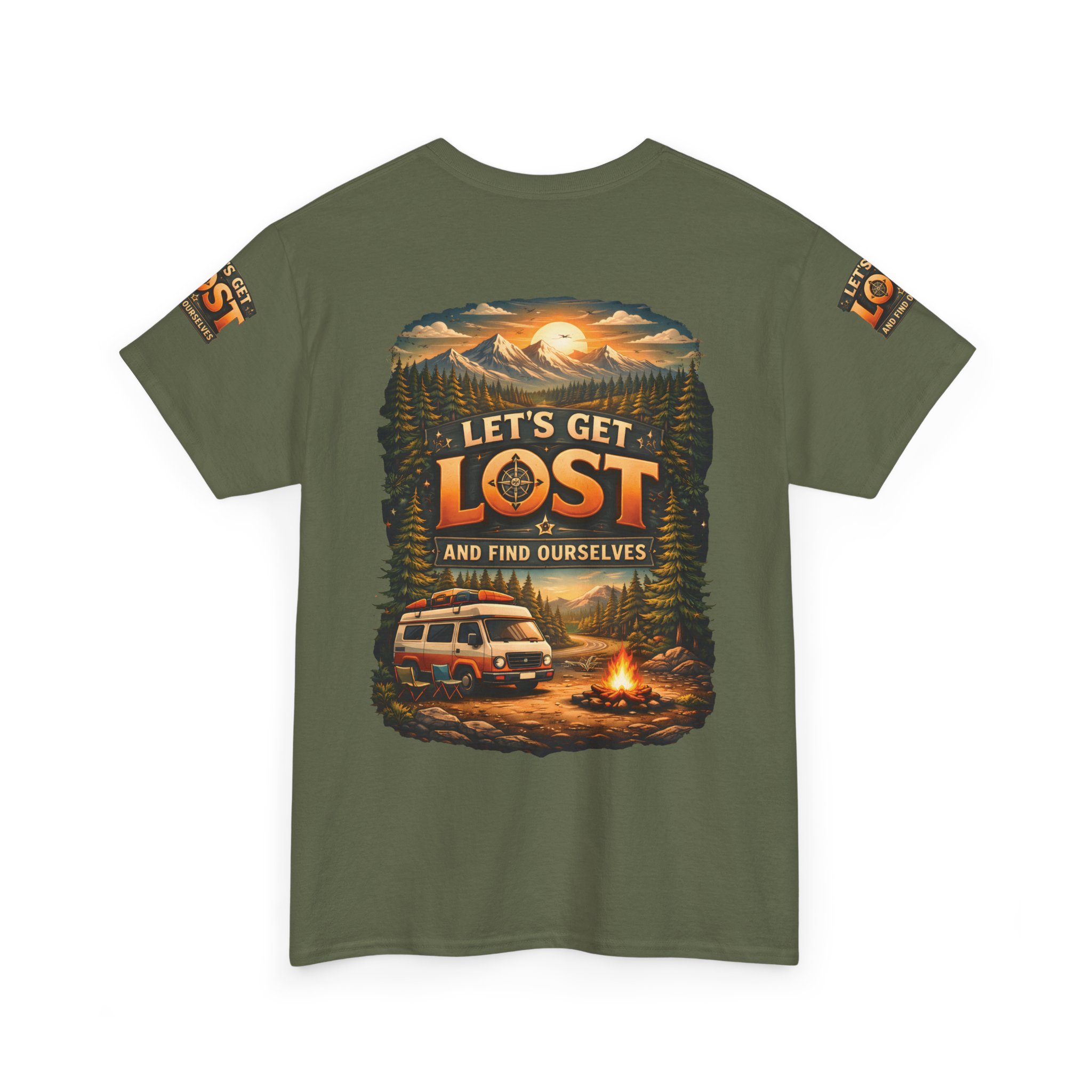 Unisex Heavy Cotton Tee — "Let´s Get Lost And Found Ourselfs" Design Scenic-Line