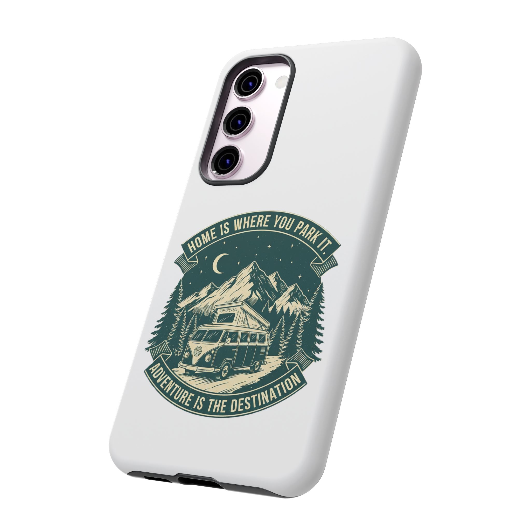 Phone Case — "Home Is Where You Park It-Adventure is the destination" Camper Van Design