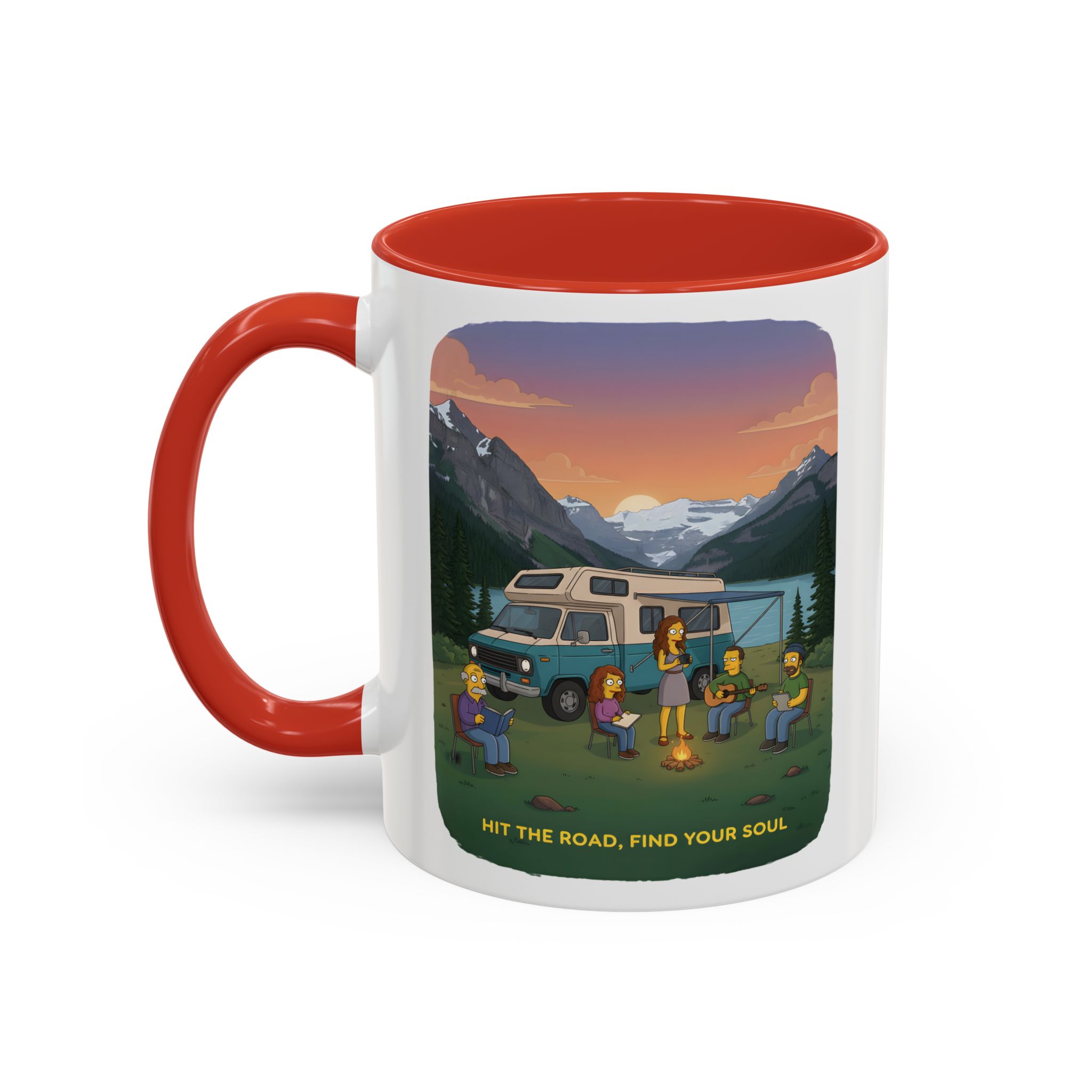 Accent Coffee Mug (11, 15oz) — "Hit The Road-Find Your Soul" Design Sitcom-Line