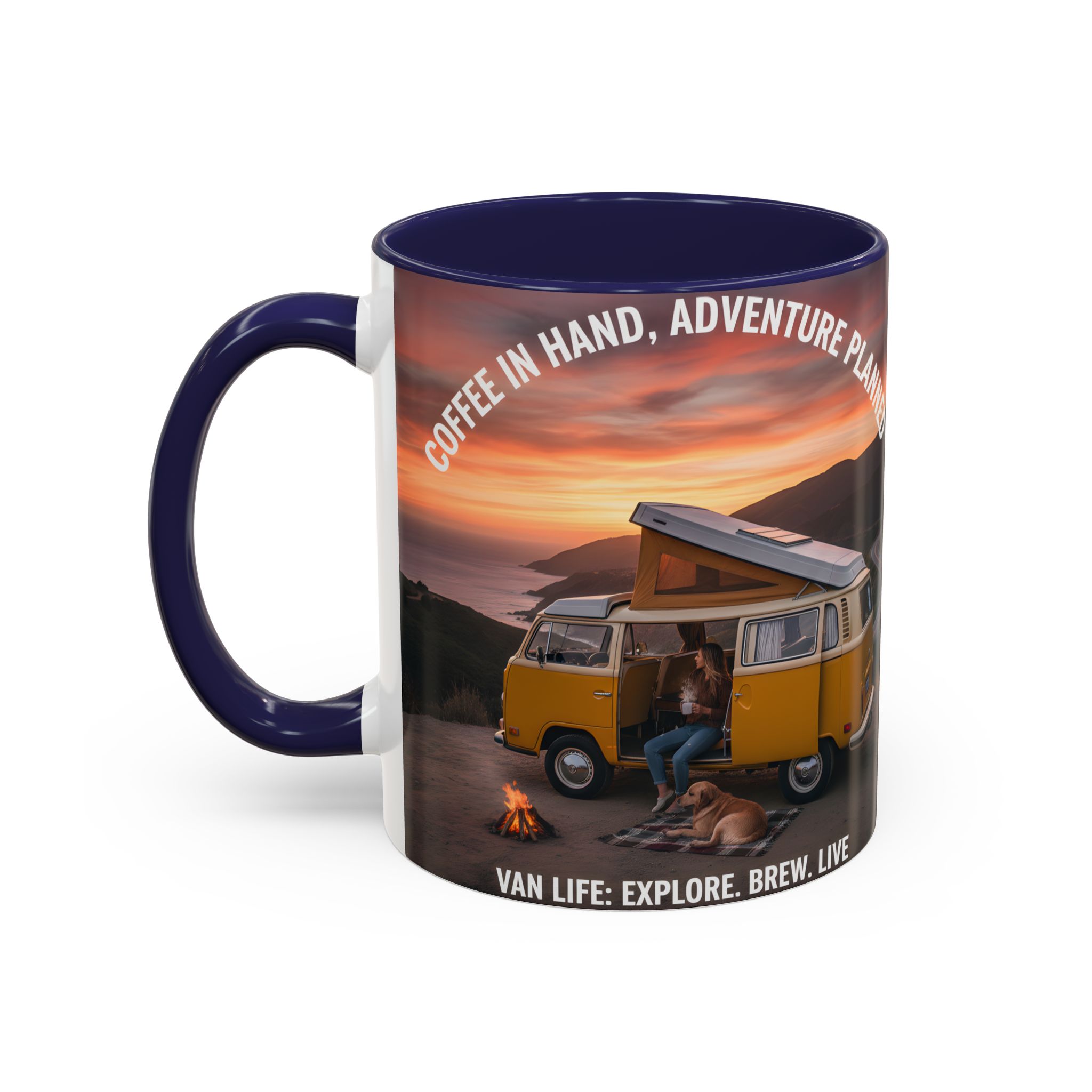 Accent Coffee Mug (11, 15oz) - "Coffee in Hand, Adventure Planned"