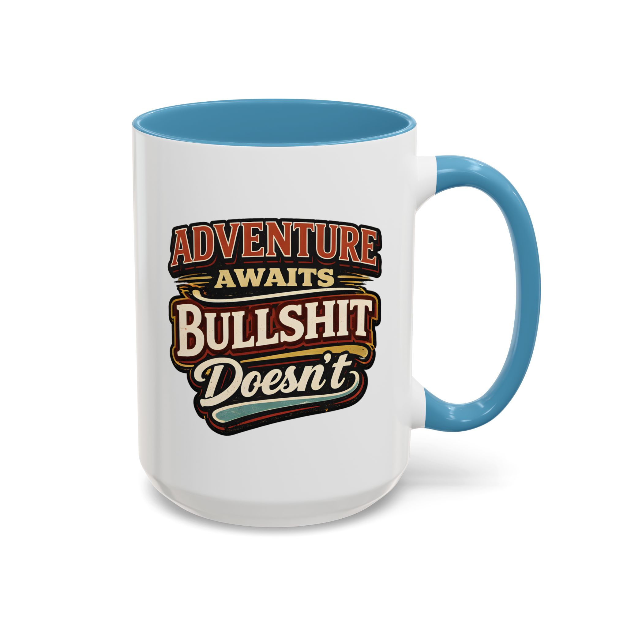 Accent Coffee Mug (11, 15oz) — "Adventure Awaits" Design F**K-Line
