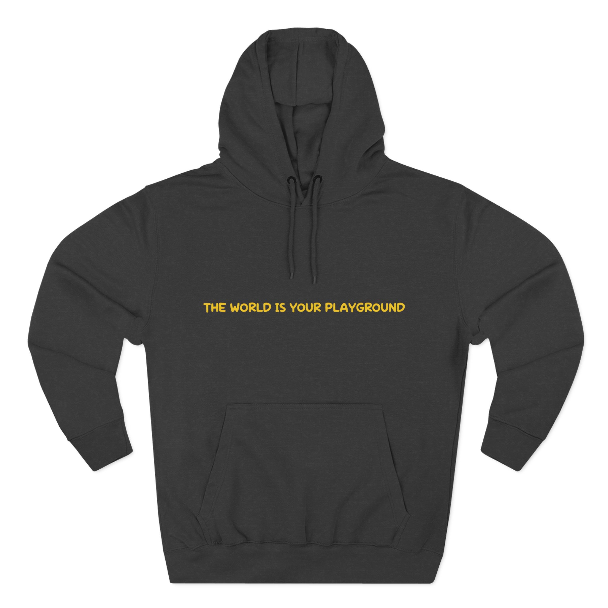 Three-Panel Fleece Hoodie - "The World Is Your playground" Design Sitcom-Line