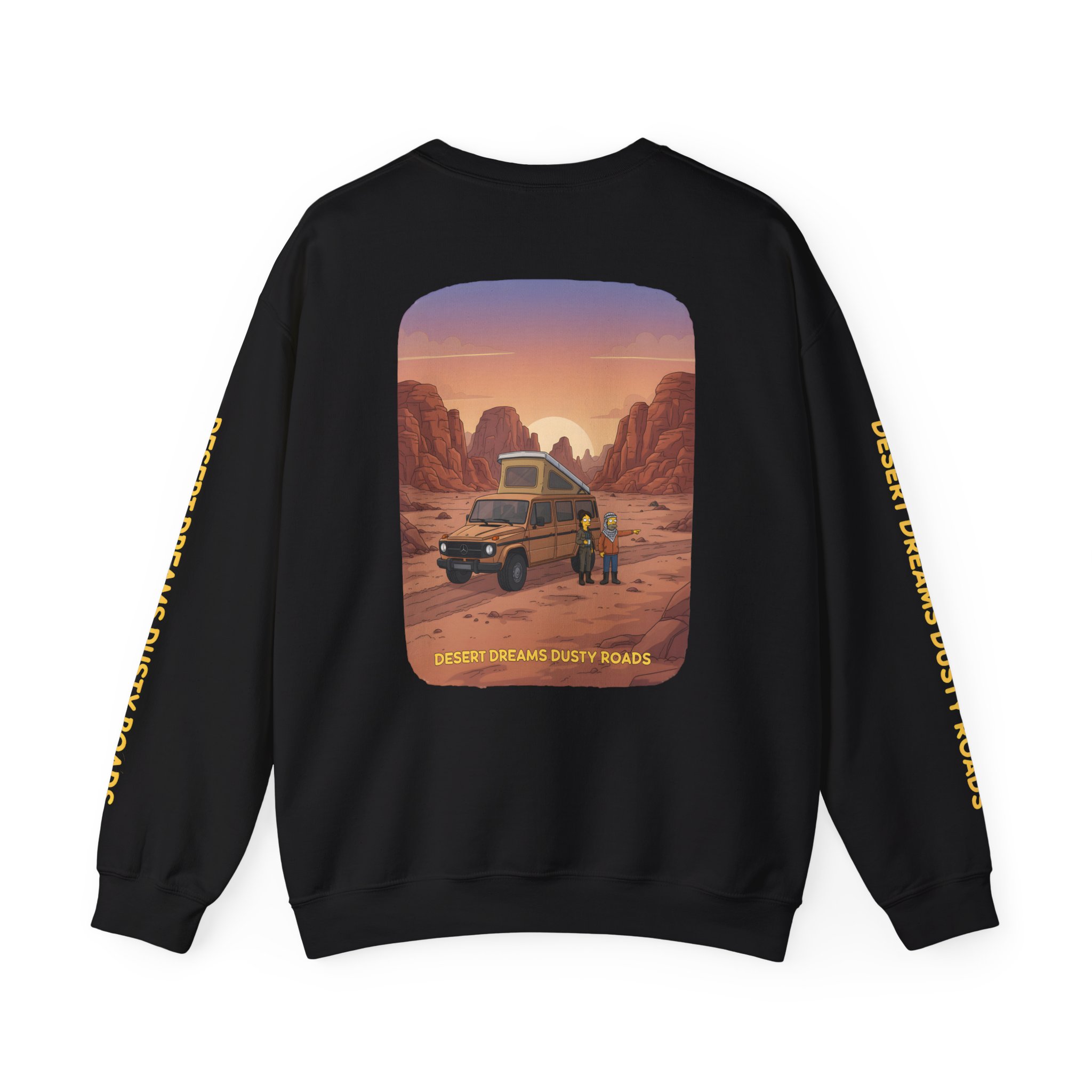 Unisex Heavy Blend™ Crewneck Sweatshirt — "Desert Dreams Dusty Roads" Design Sitcom-Line