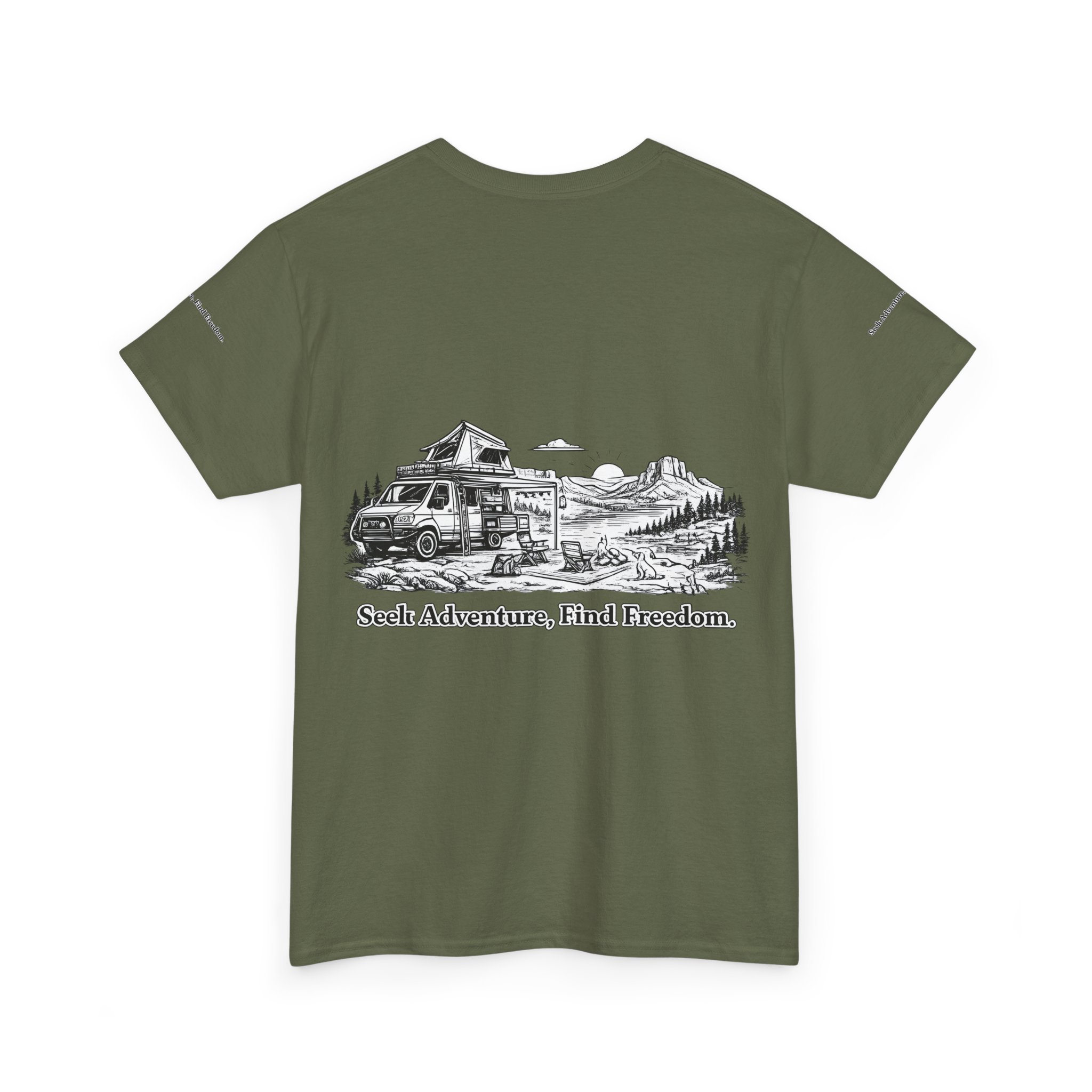3747053429278380756_2048.jpeg Unisex Heavy Cotton Tee — "Seek Adventure, Find Freedom" Design Minimal-Line