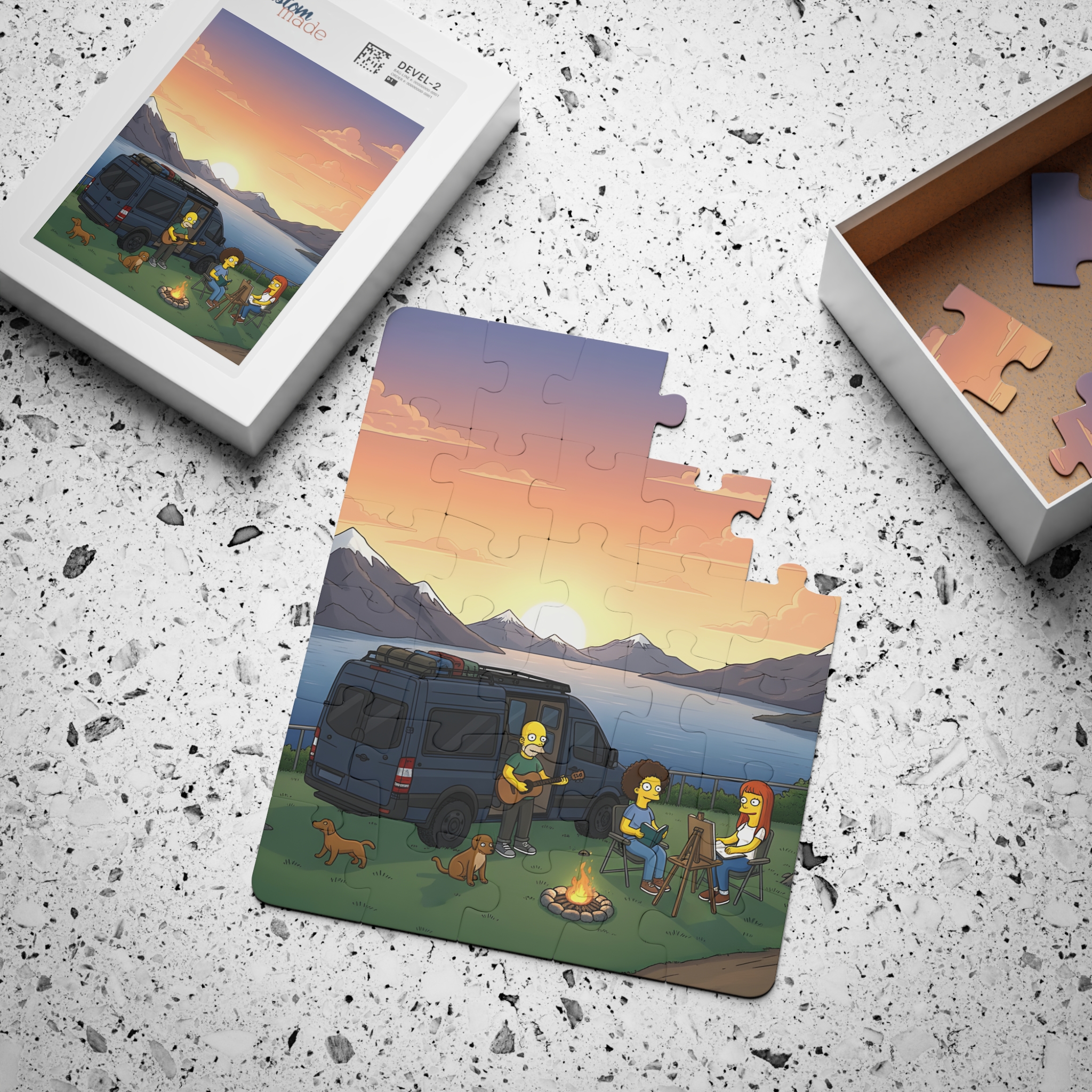 Kids' 30‑Piece Camping Puzzle — Family Van Camping Scene