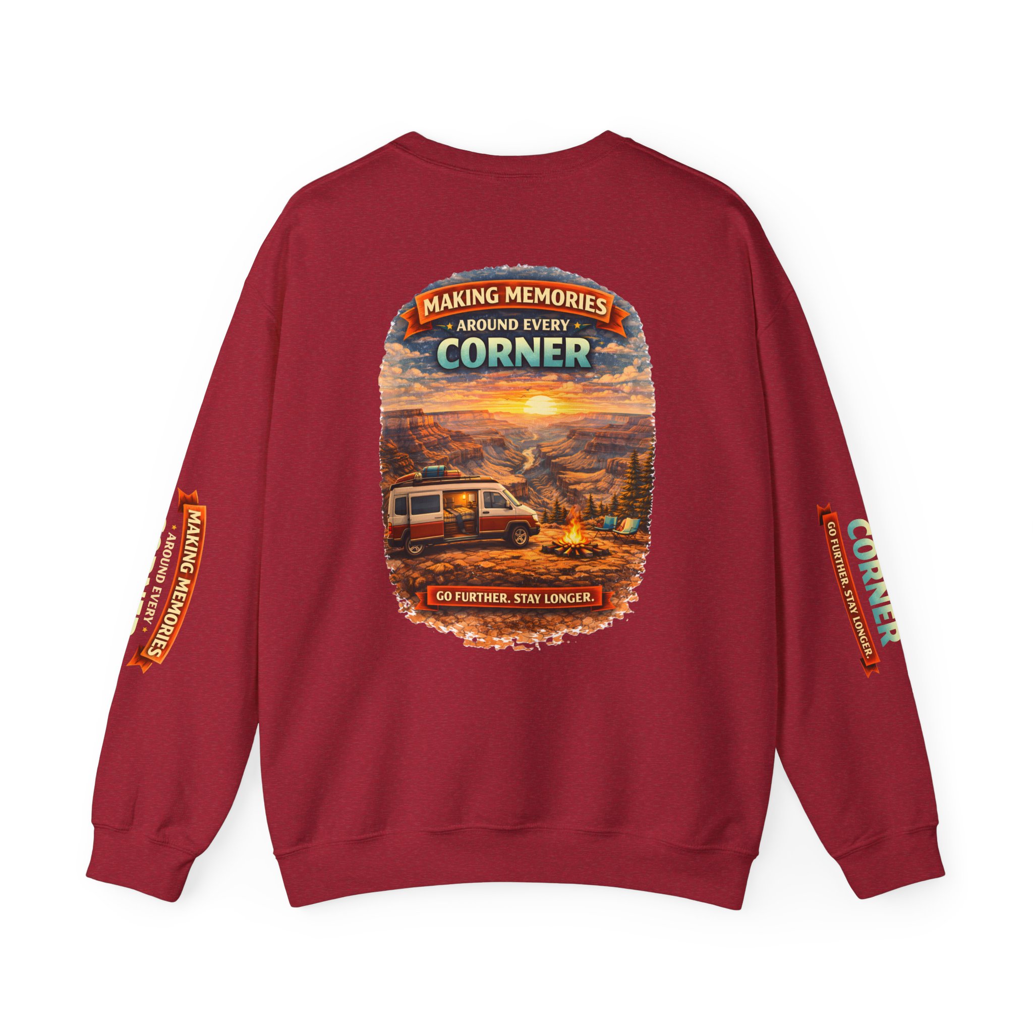 Unisex Heavy Blend™ Crewneck Sweatshirt — "Making Memories Around Every Corner" Design Scenic-Line