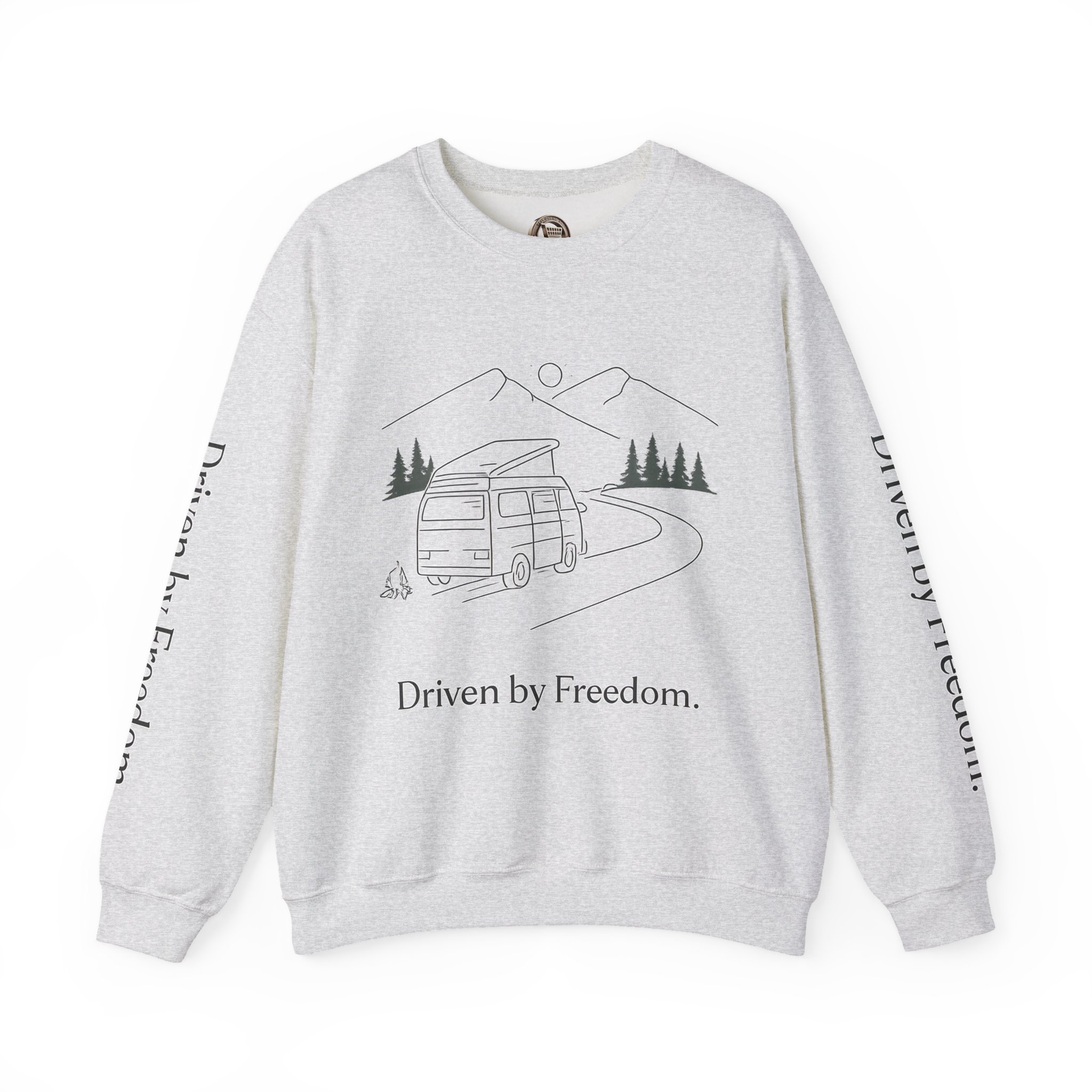 3761146753742956214_2048.jpeg Unisex Heavy Blend™ Crewneck Sweatshirt — "Driven By Freedom" Design Minimal-Line