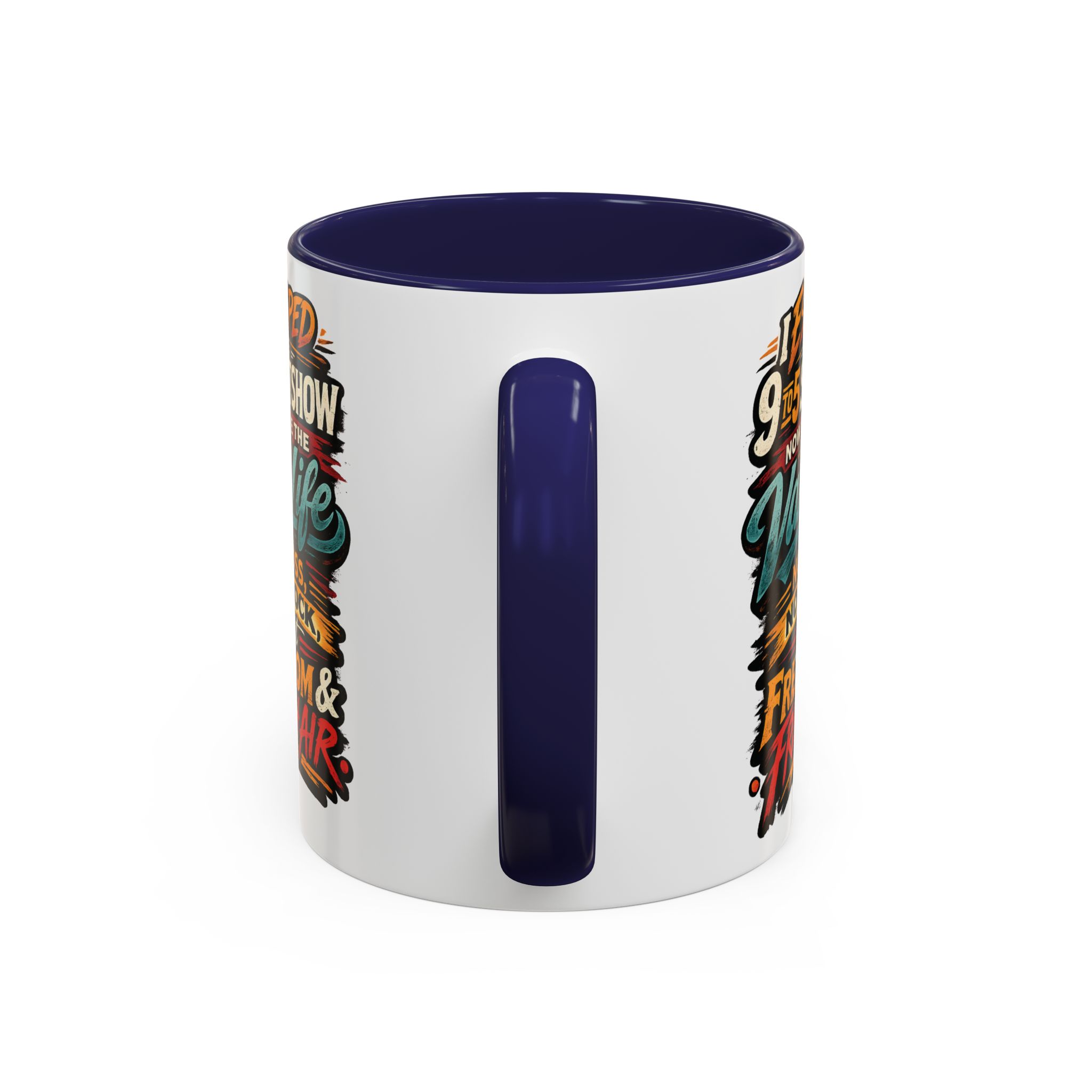 3767365563389458573_2048.jpeg Accent Coffee Mug (11, 15oz) — "I Escaped The 9 To 5" Design F**K-Line