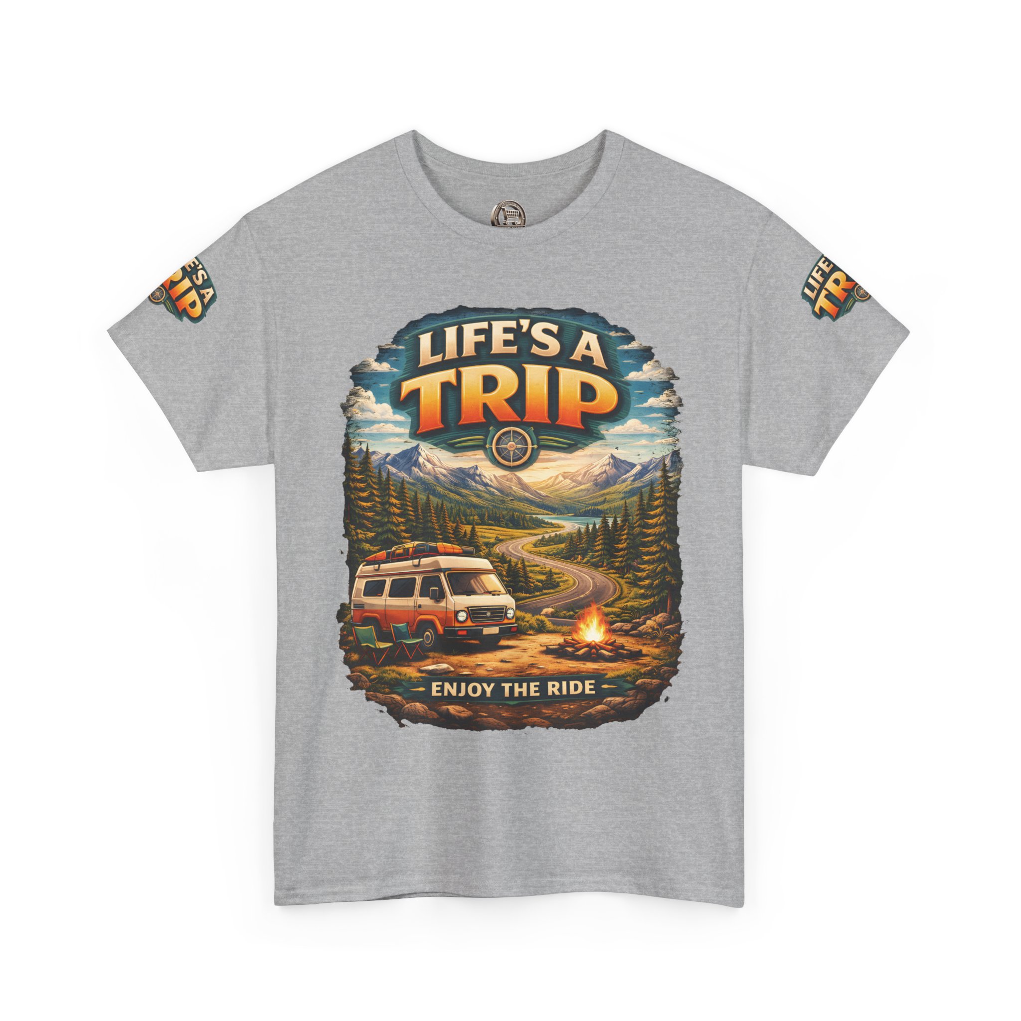 3768073530504731174_2048.jpeg Unisex Heavy Cotton Tee — "Live´s A Trip-Enjoy The Ride" Design Scenic-Line