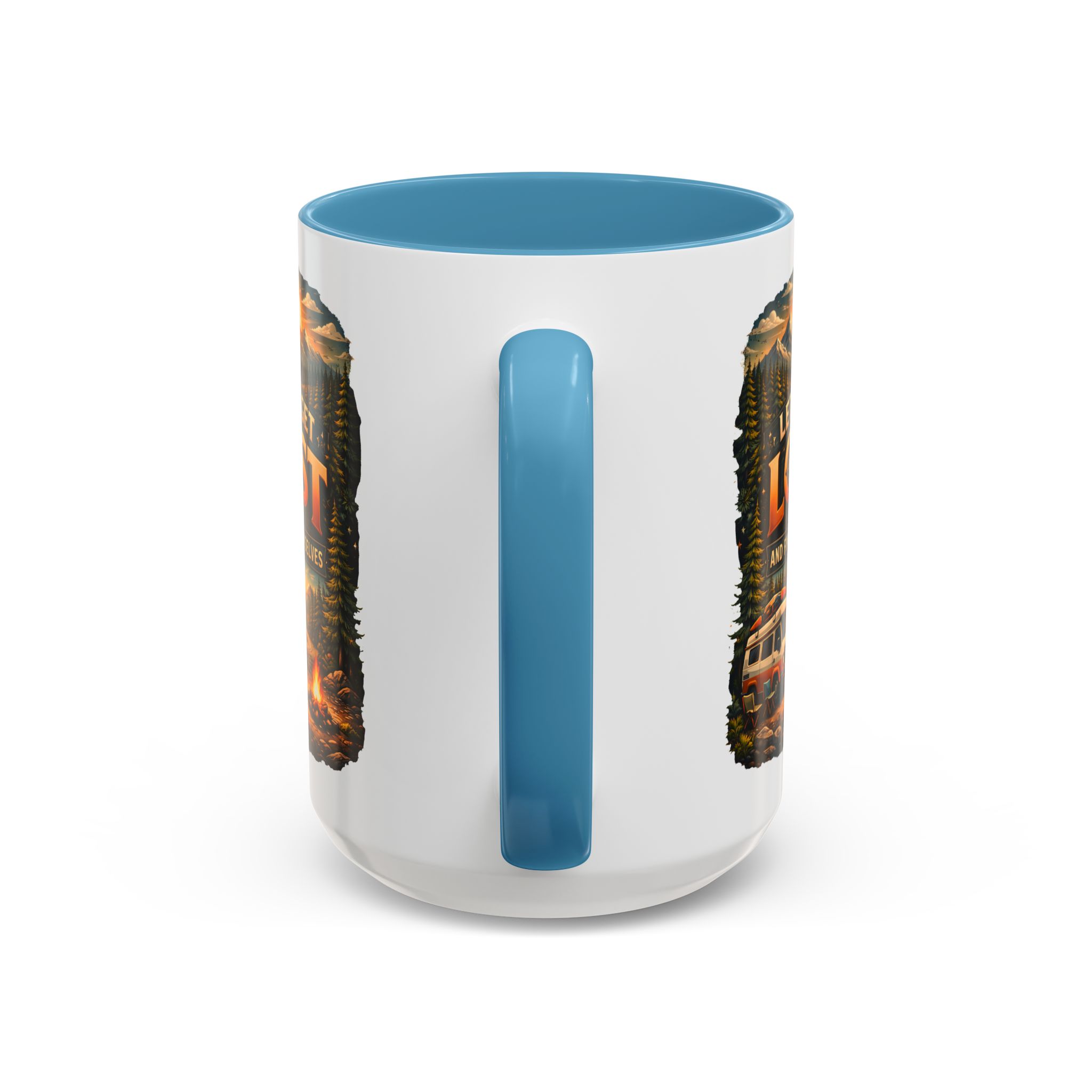 Accent Coffee Mug (11, 15oz) — "Let´s Get Lost And Find Ourselfs" Design Scenic-Line