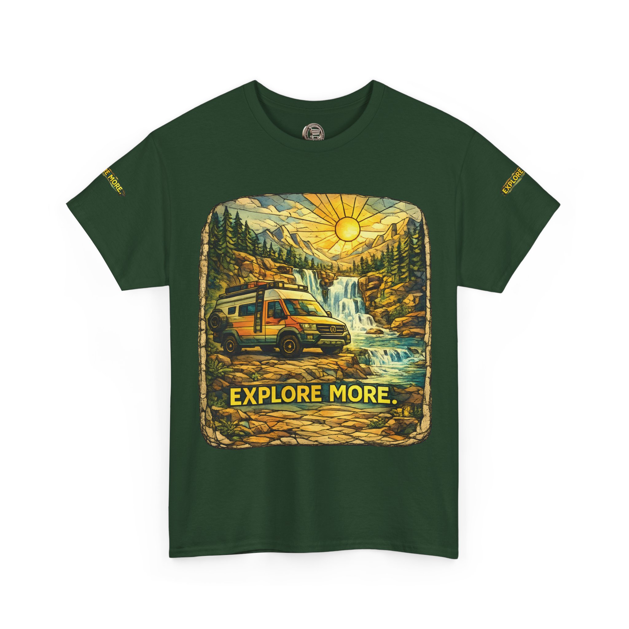 Unisex Heavy Cotton Tee — "Explore More" Design Cubic-Line