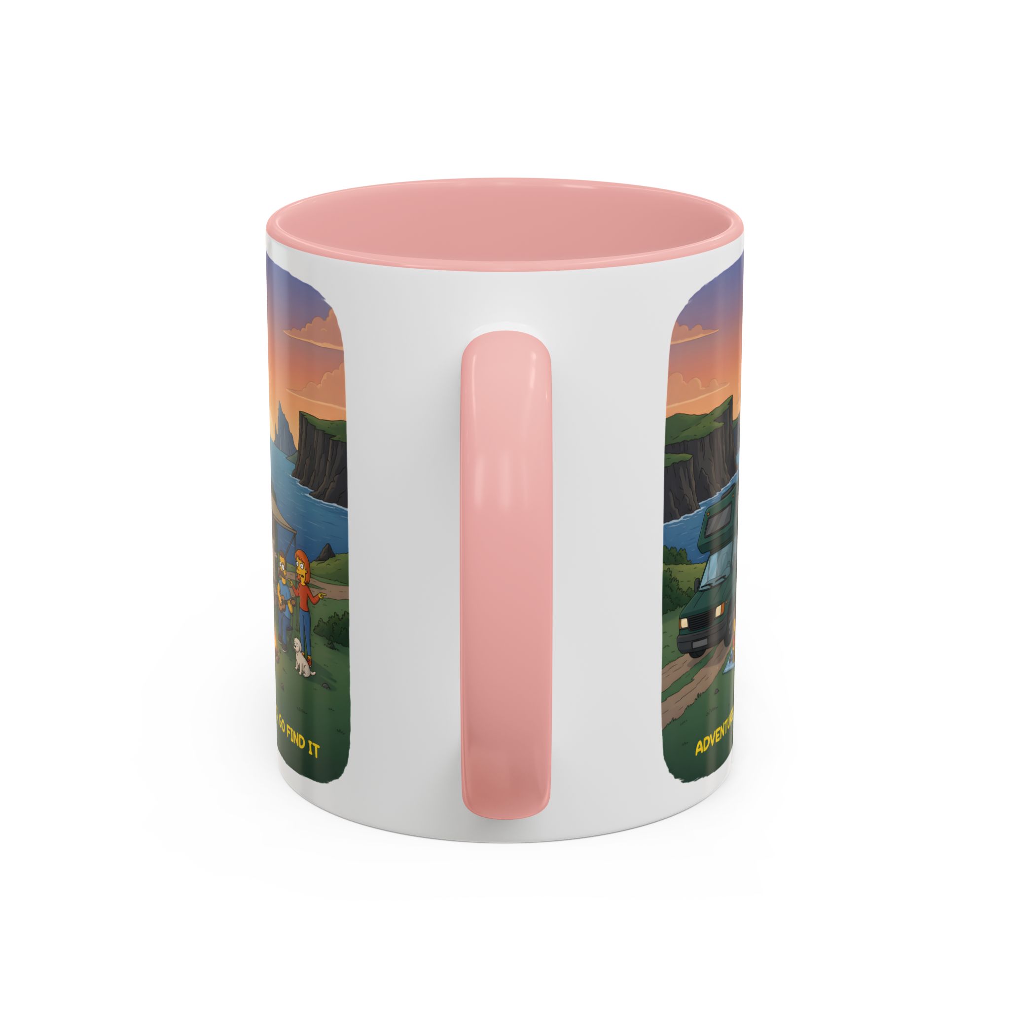 Accent Coffee Mug (11, 15oz) — "Adventure Awaits-Go Find It"" Design Sitcom-Line