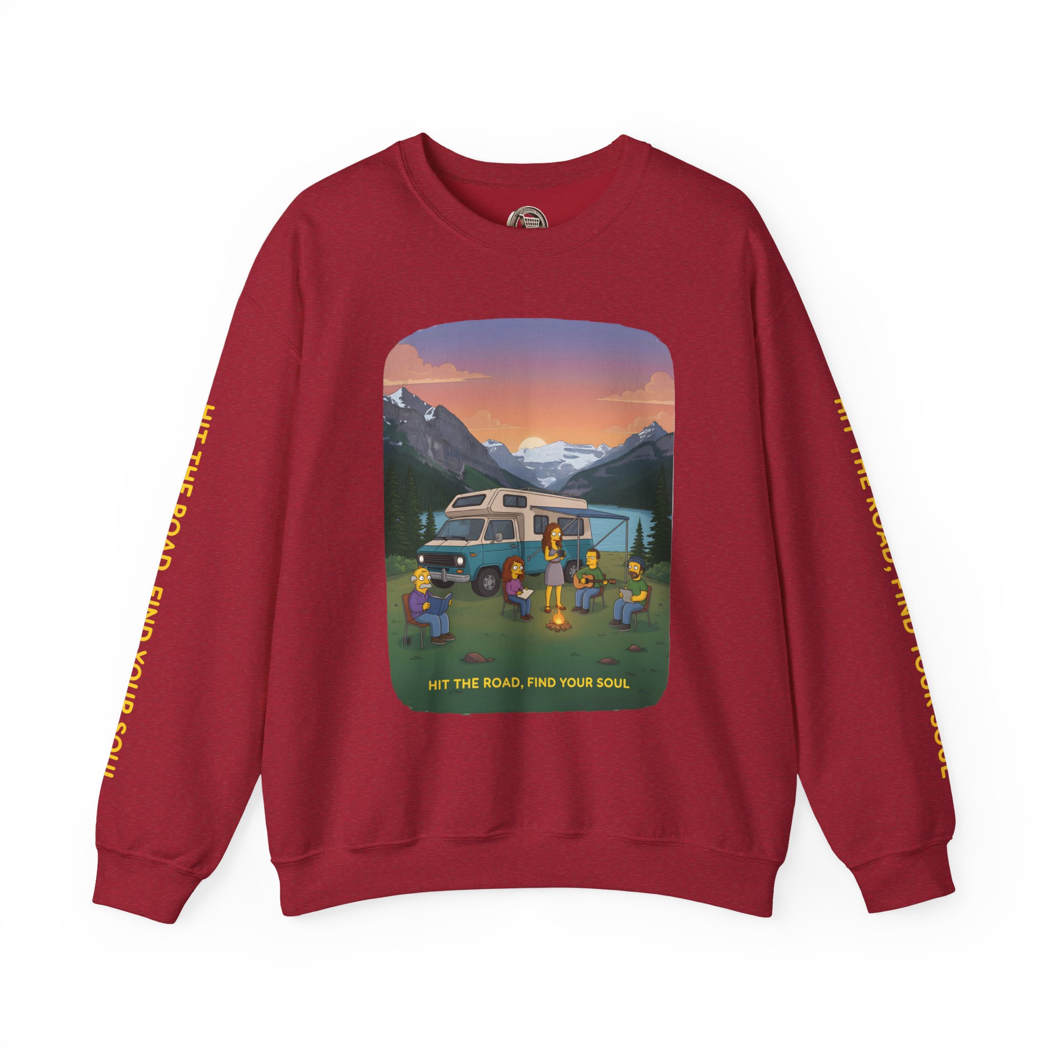 Unisex Heavy Blend™ Crewneck Sweatshirt — "Hit The Road-Find Your Soul" Design Sitcom-Line