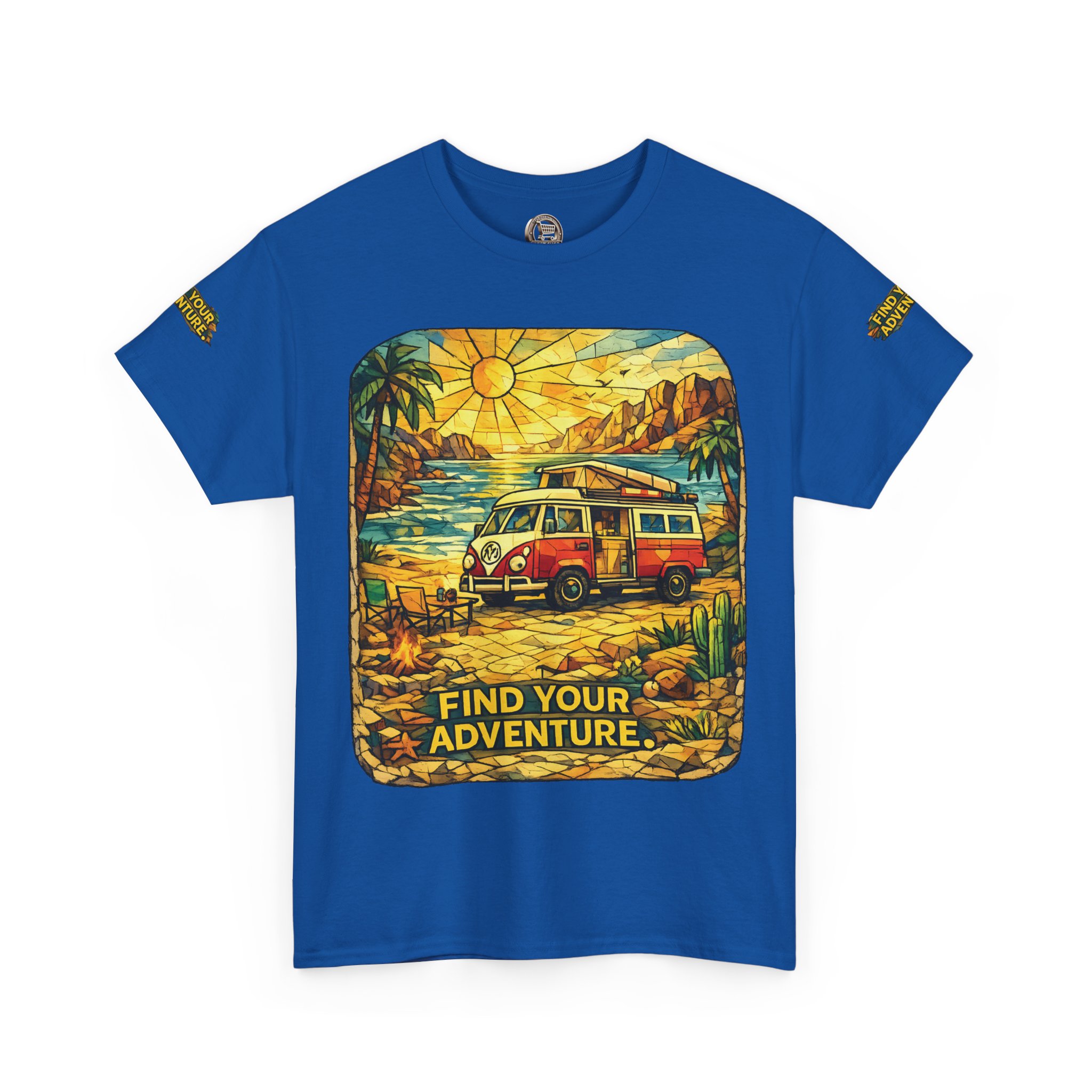 Unisex Heavy Cotton Tee — "Find Your Adventure" Design Cubic-Line