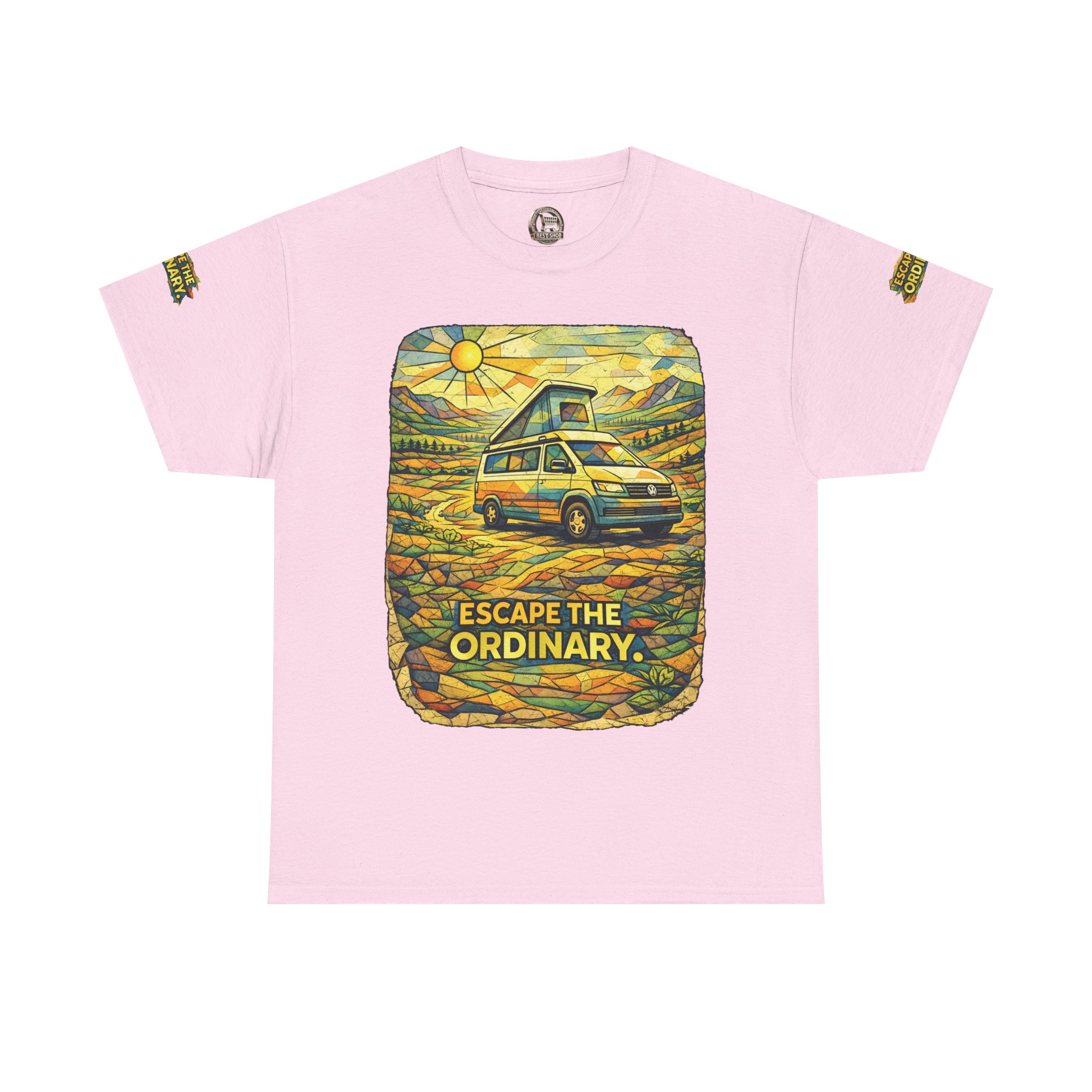 3789864646548602050_2048.jpeg Unisex Heavy Cotton Tee — "Escape The Ordinary" Design Cubic-Line