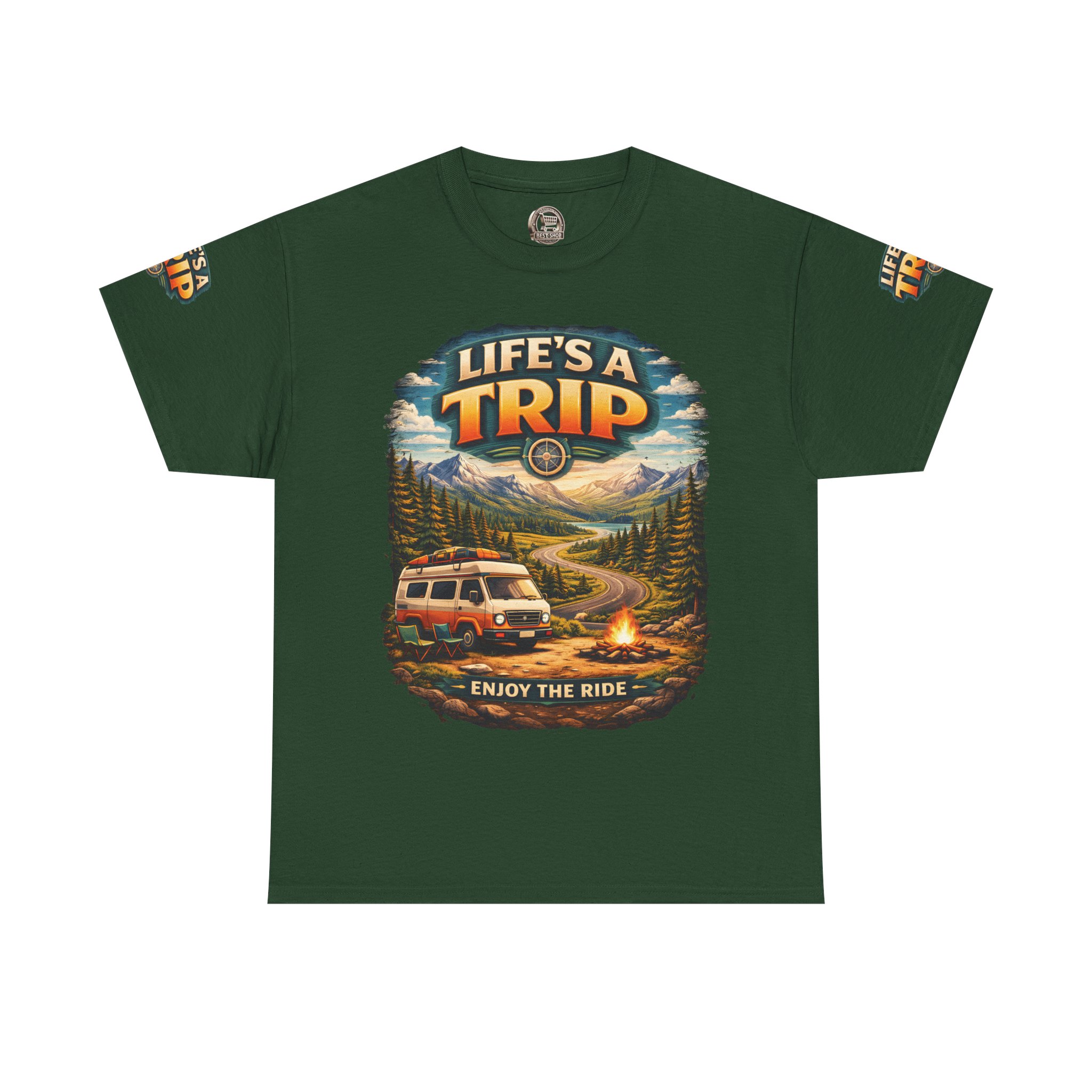 3797036291889307497_2048.jpeg Unisex Heavy Cotton Tee — "Live´s A Trip-Enjoy The Ride" Design Scenic-Line