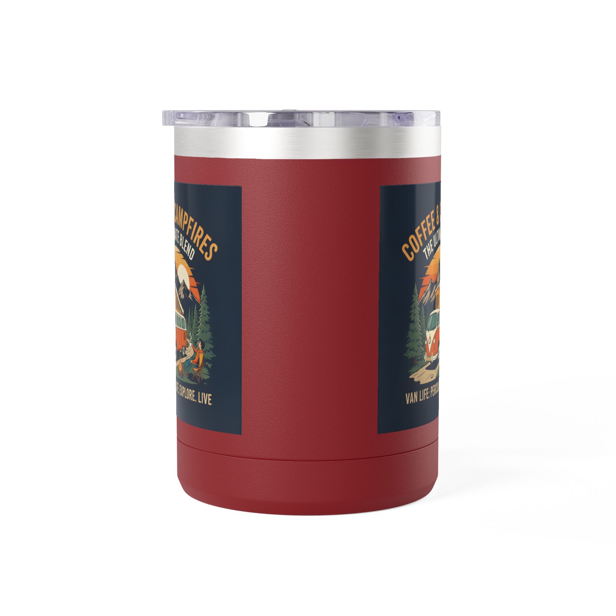 Coffee Mug Tumbler, 15oz — “Coffee & Campfires: The Ultimate Blend”