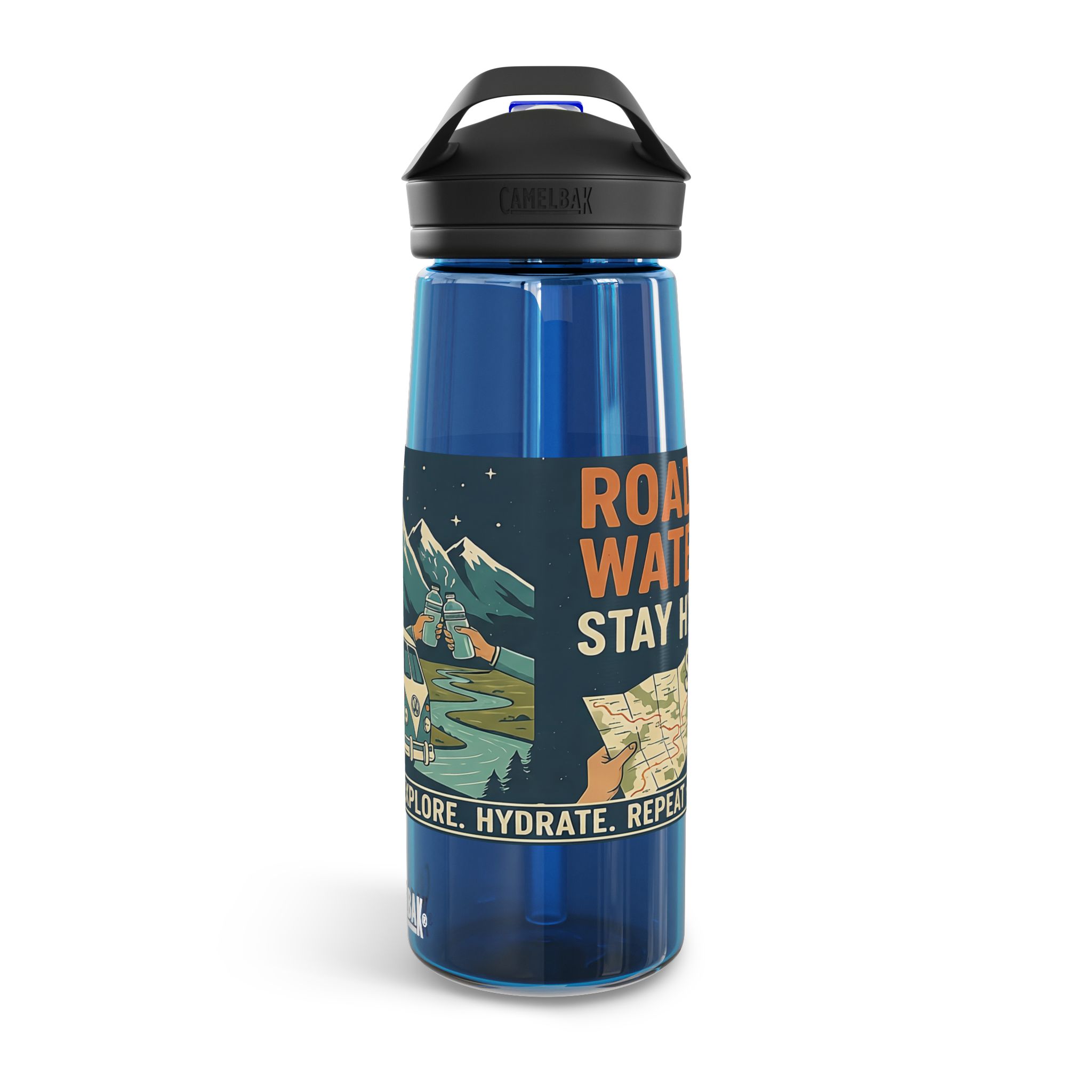 Water Bottle — CamelBak Eddy 20/25oz, "Road. Water. Stay Wild."