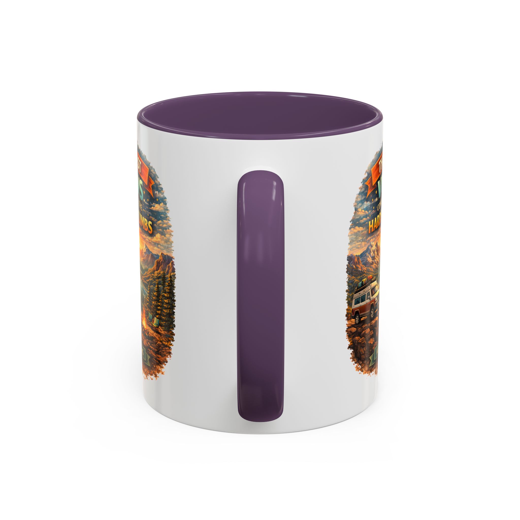 Accent Coffee Mug (11, 15oz) — "The Best Views" Design Scenic-Line