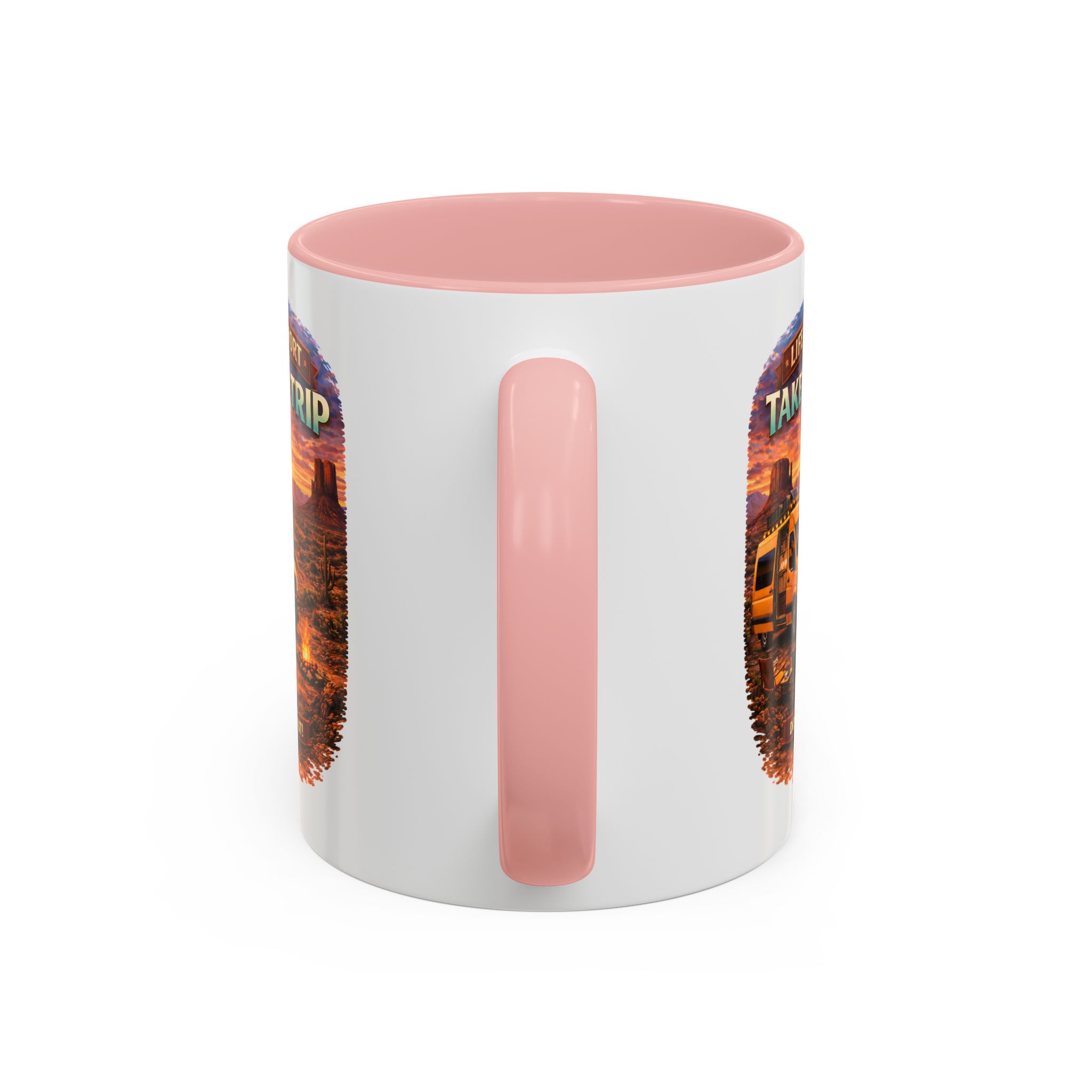 Accent Coffee Mug (11, 15oz) — "Live Is Short Take The Trip" Design Scenic-Line