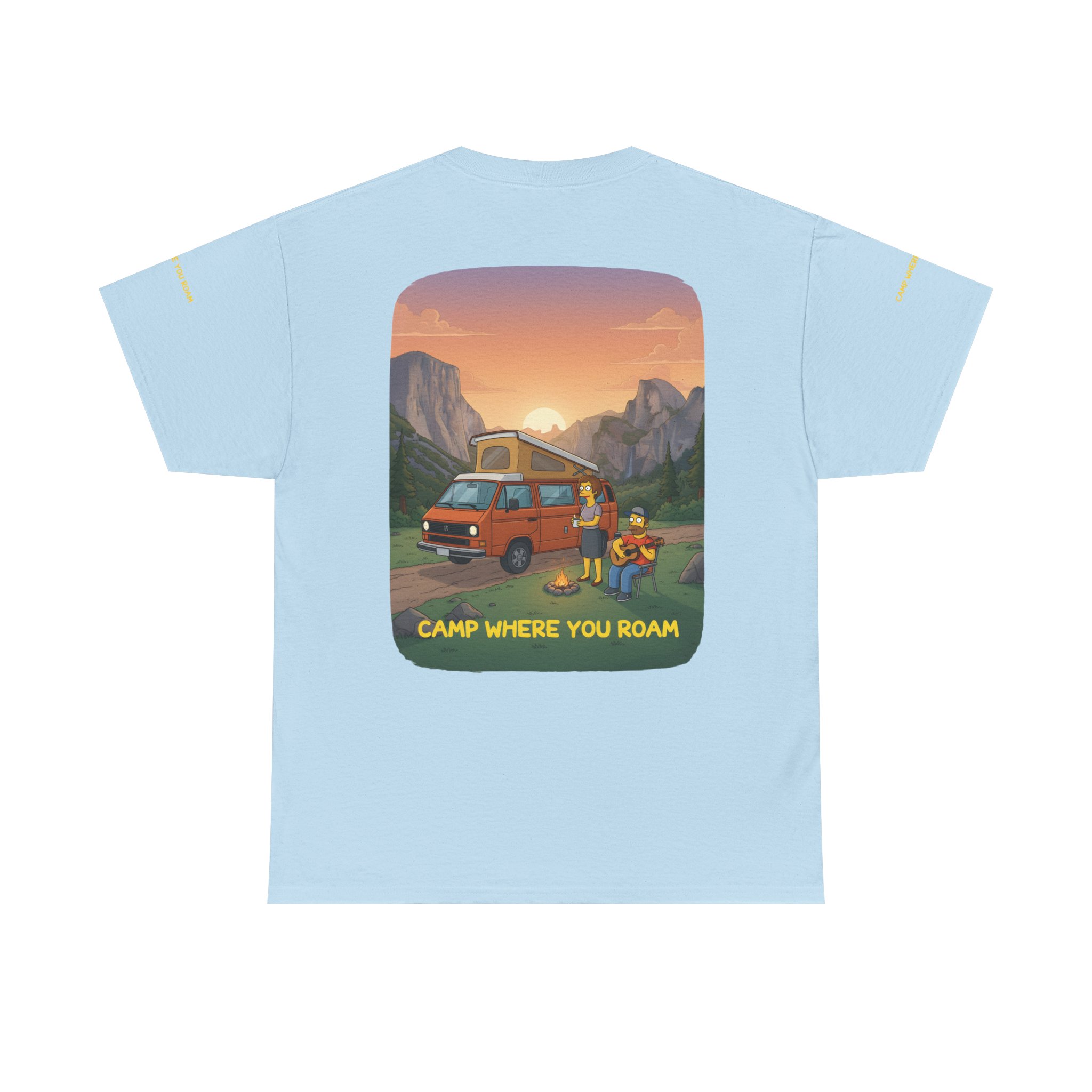 Unisex Heavy Cotton Tee — "Camp Where You Roam" Design Sitcom-Line