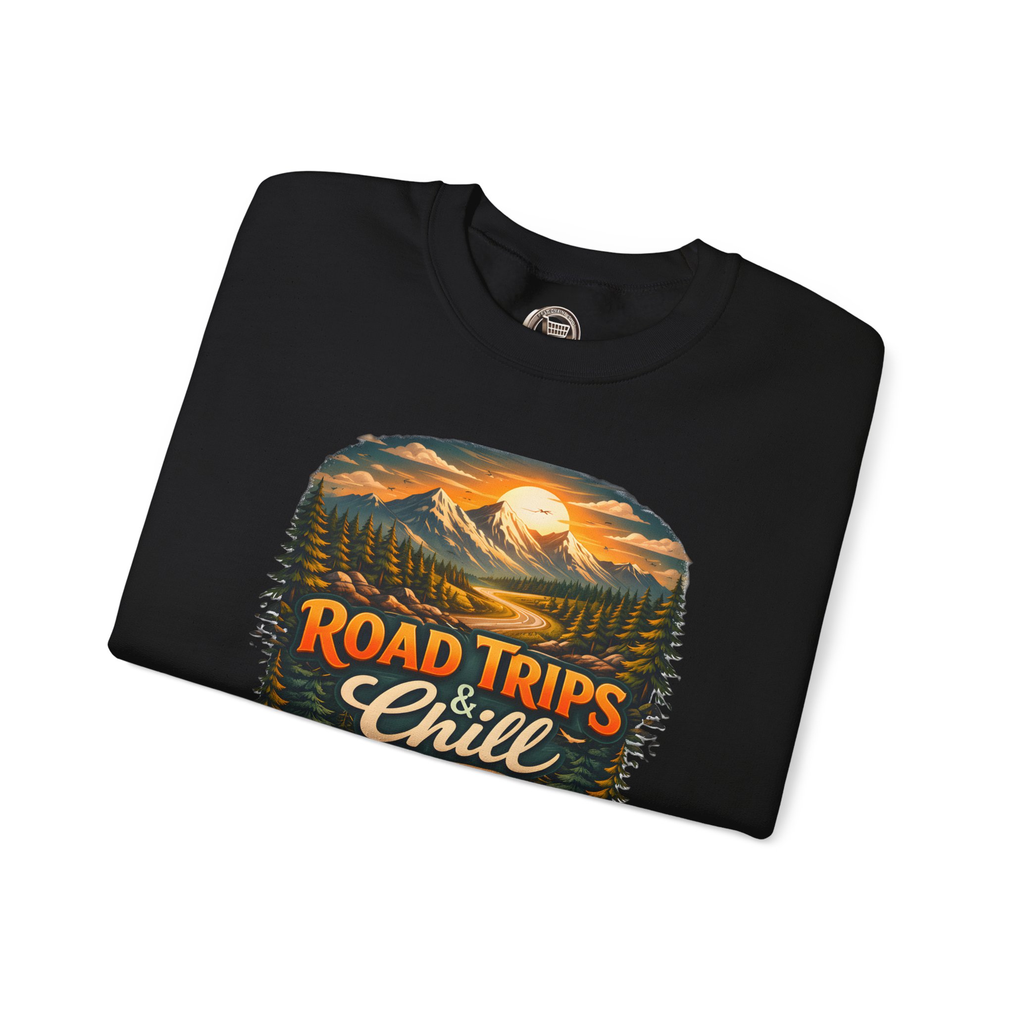 3811908699752476650_2048.jpeg Unisex Heavy Blend™ Crewneck Sweatshirt — "Road Trips & Chill" Design Scenic-Line