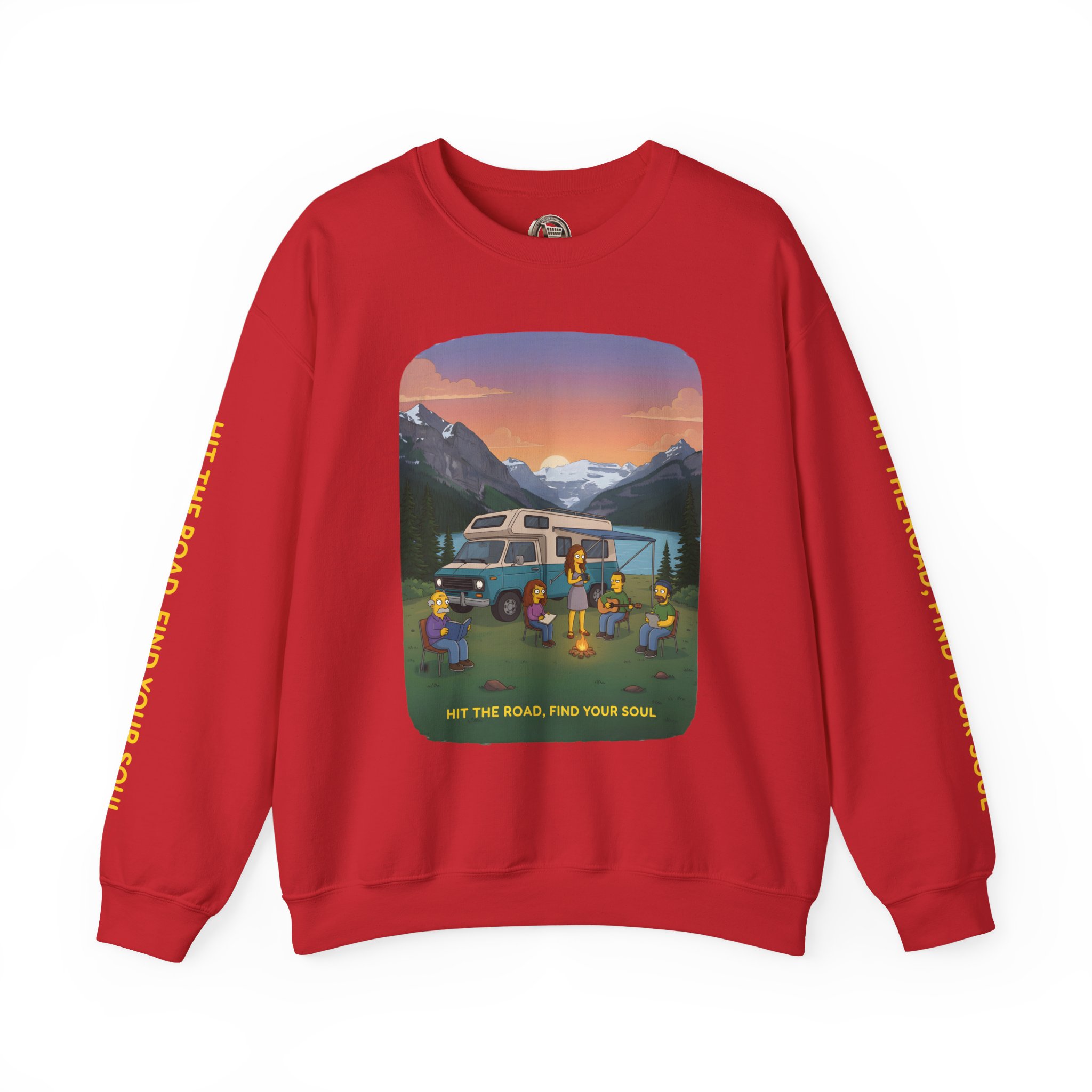 Unisex Heavy Blend™ Crewneck Sweatshirt — "Hit The Road-Find Your Soul" Design Sitcom-Line