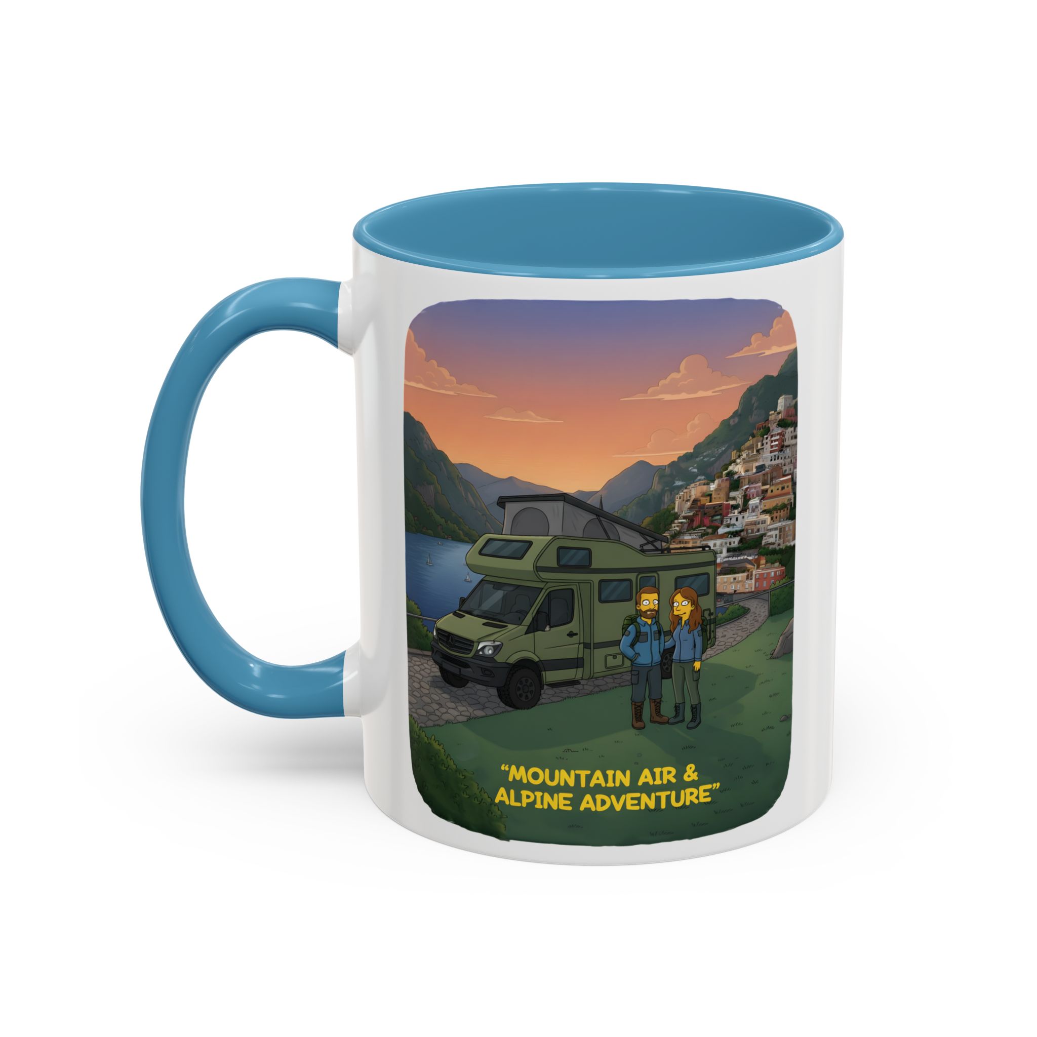 Accent Coffee Mug (11, 15oz) — "Mountain Air And Alpine Adventure"" Design Sitcom-Line