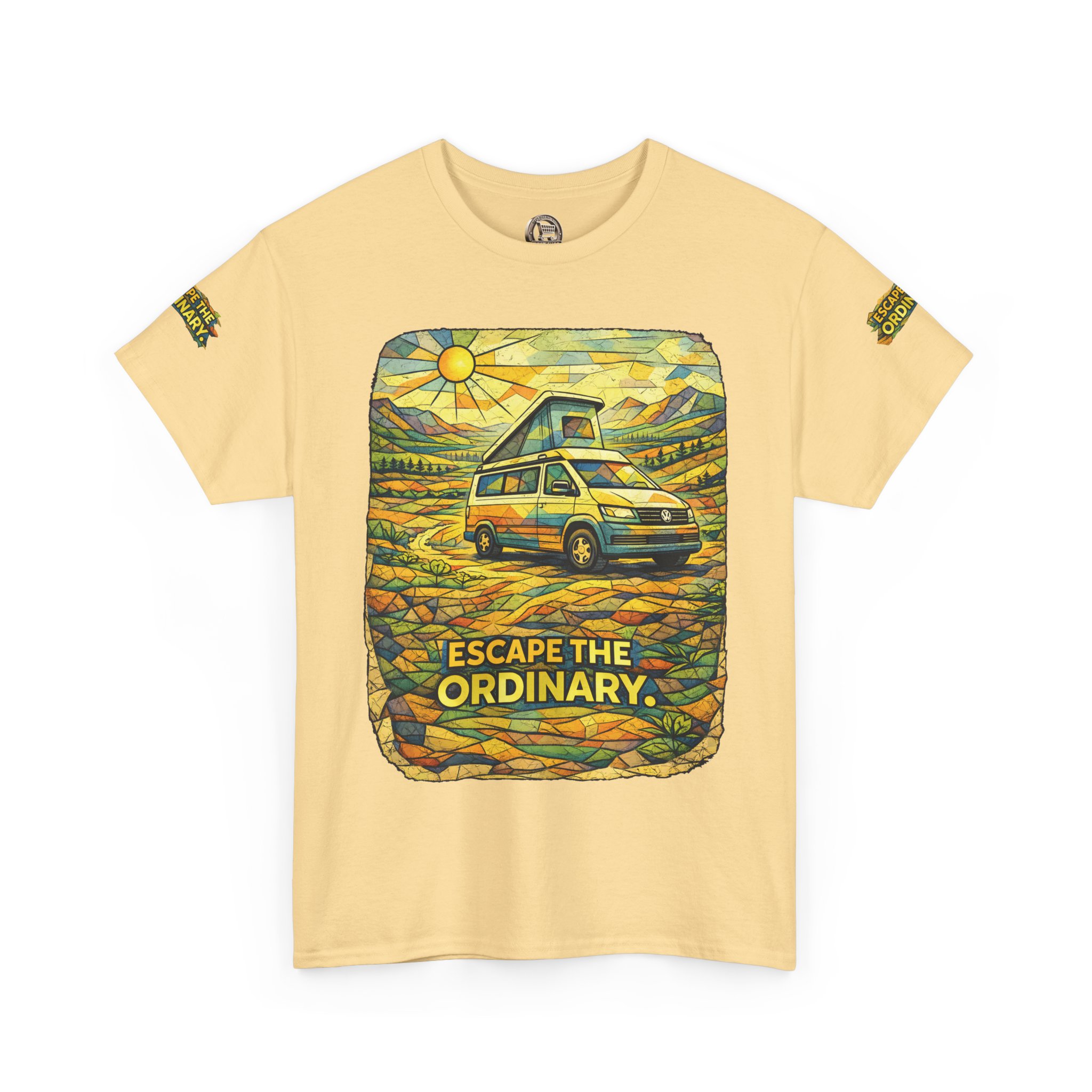 3813936815883463598_2048.jpeg Unisex Heavy Cotton Tee — "Escape The Ordinary" Design Cubic-Line