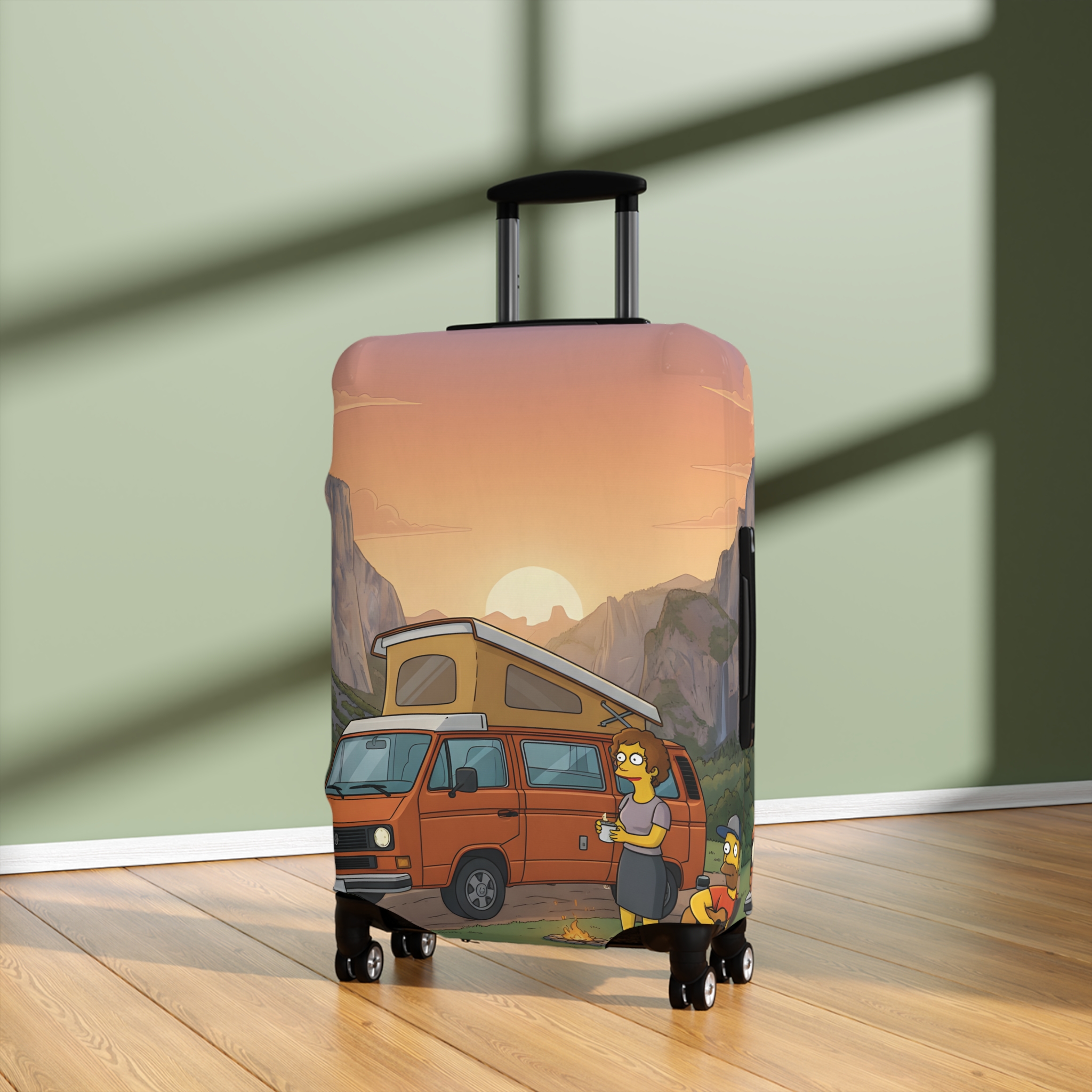 Luggage Cover — Adventure Camper Sketch Travel Suitcase(Design Sitcom-Line)