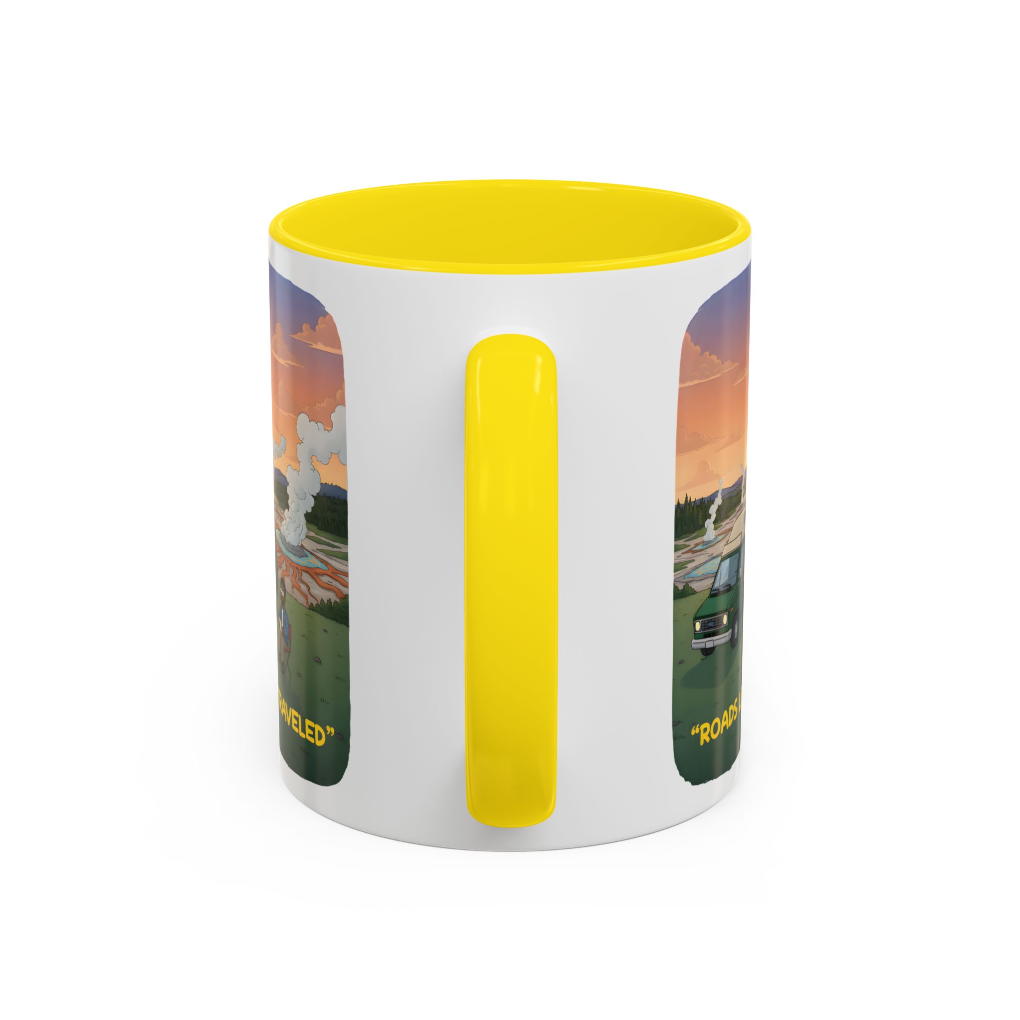 Accent Coffee Mug (11, 15oz) — "Roads Less Traveled" Design Sitcom-Line