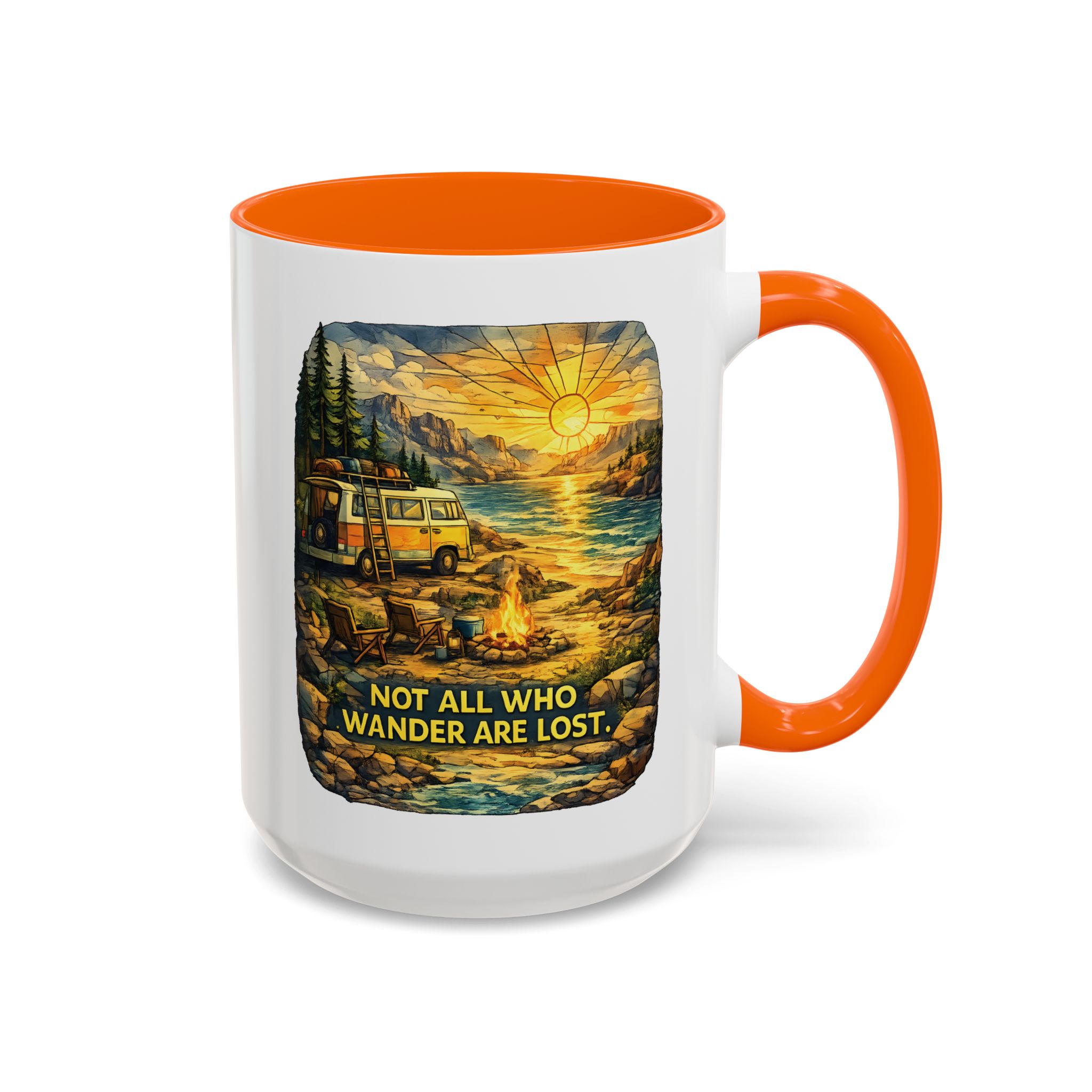 3816065443048774488_2048.jpeg Accent Coffee Mug (11, 15oz) — "Not All Who Wander Are Lost" Design Cubic-Line