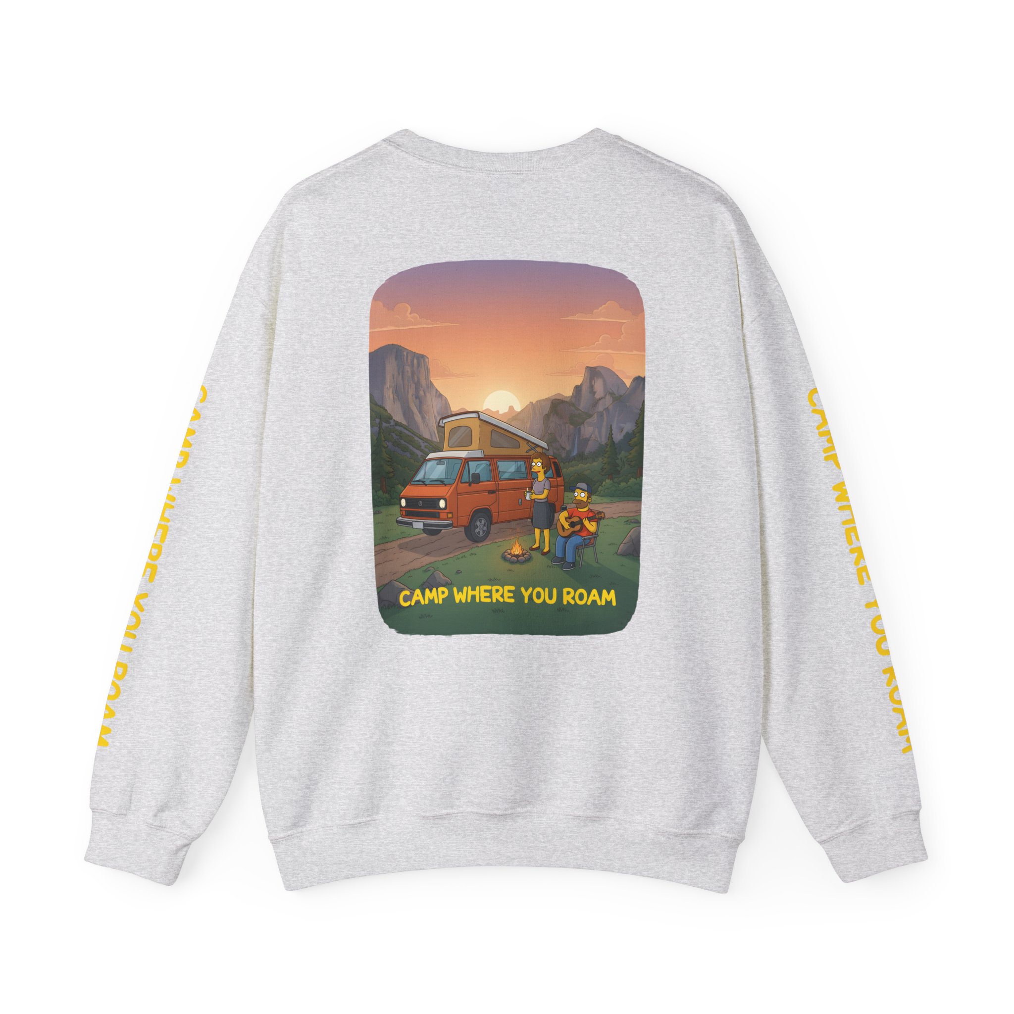 Unisex Heavy Blend™ Crewneck Sweatshirt — "Camp Where You Roam" Design Sitcom-Line