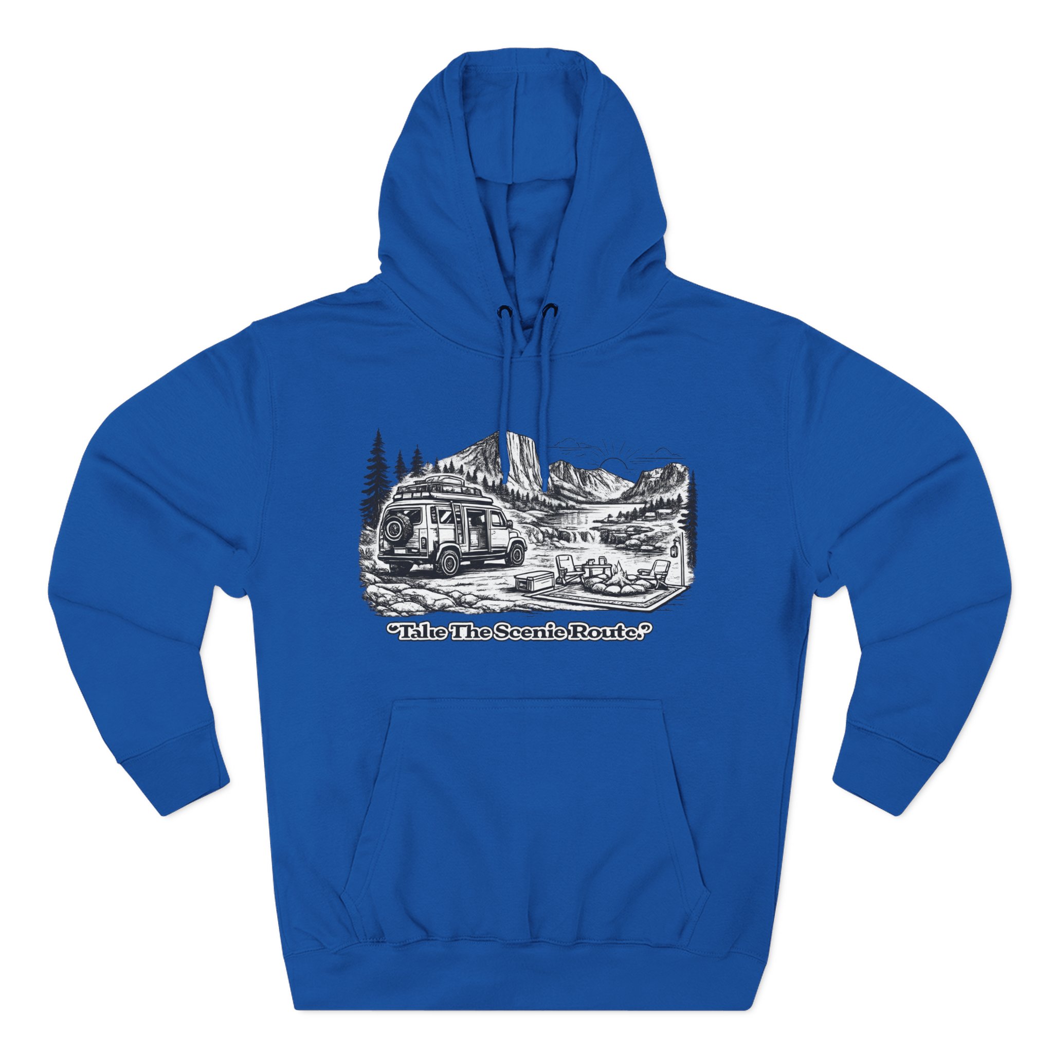 3821551470845251789_2048.jpeg Three-Panel Fleece Hoodie - "Take The Scenic Route" Design Minimal-Line