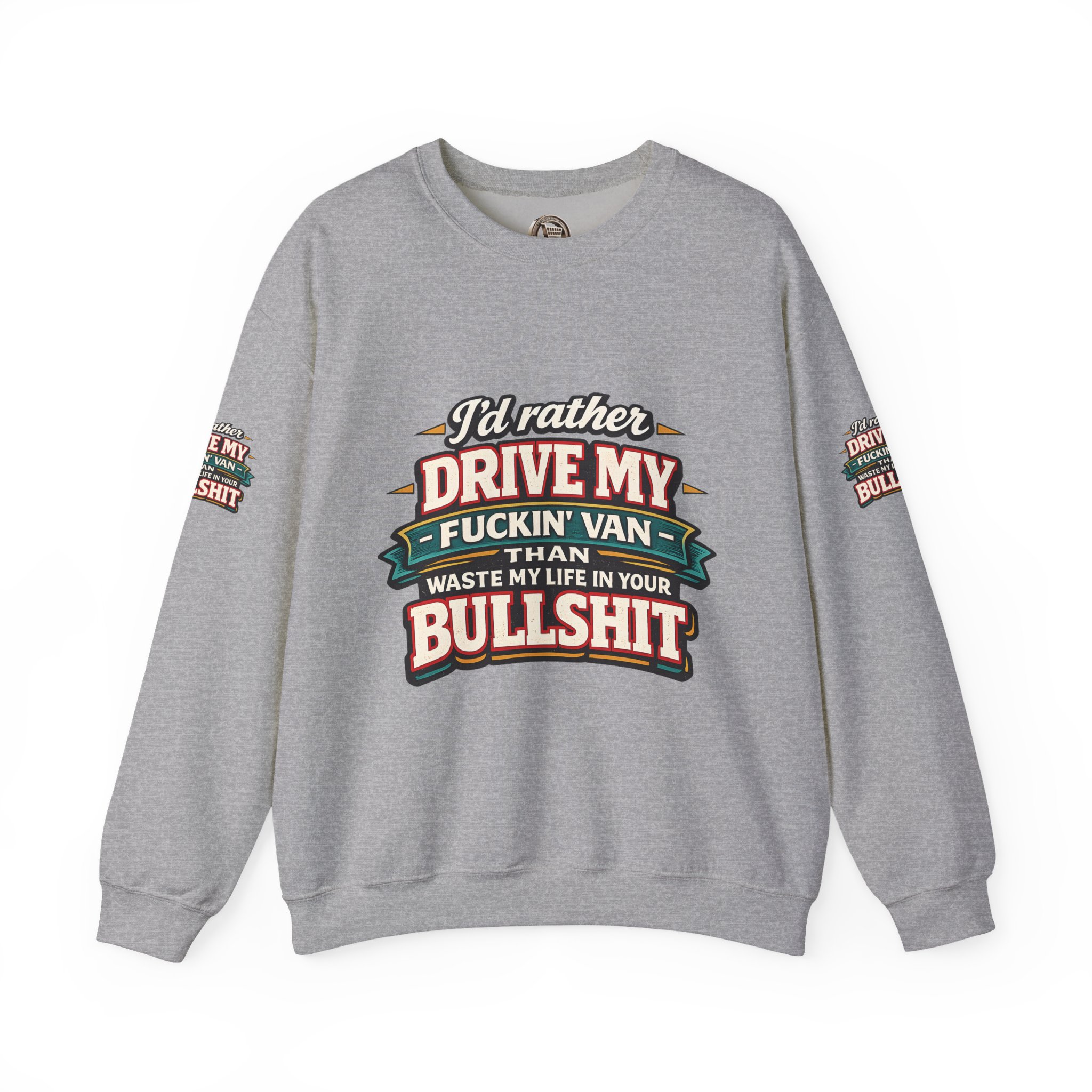 3829452522993844556_2048.jpeg Unisex Heavy Blend™ Crewneck Sweatshirt — "I´d Rather Drive My Fucking Van" Design F**K-Line