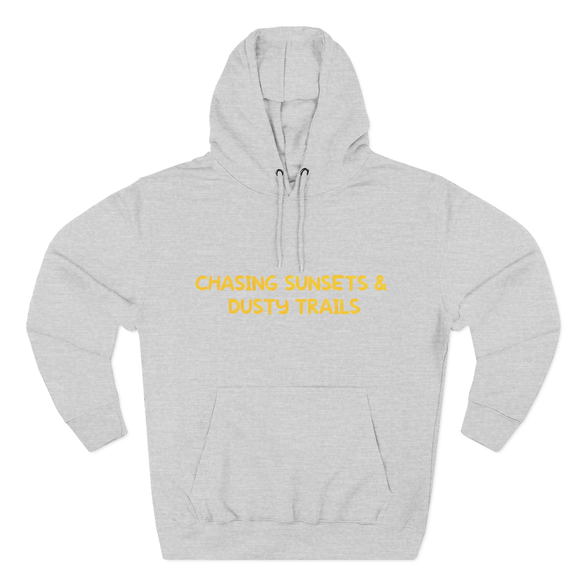 Three-Panel Fleece Hoodie - "Chasing Sunsets And Dusty Trails" Design Sitcom-Line