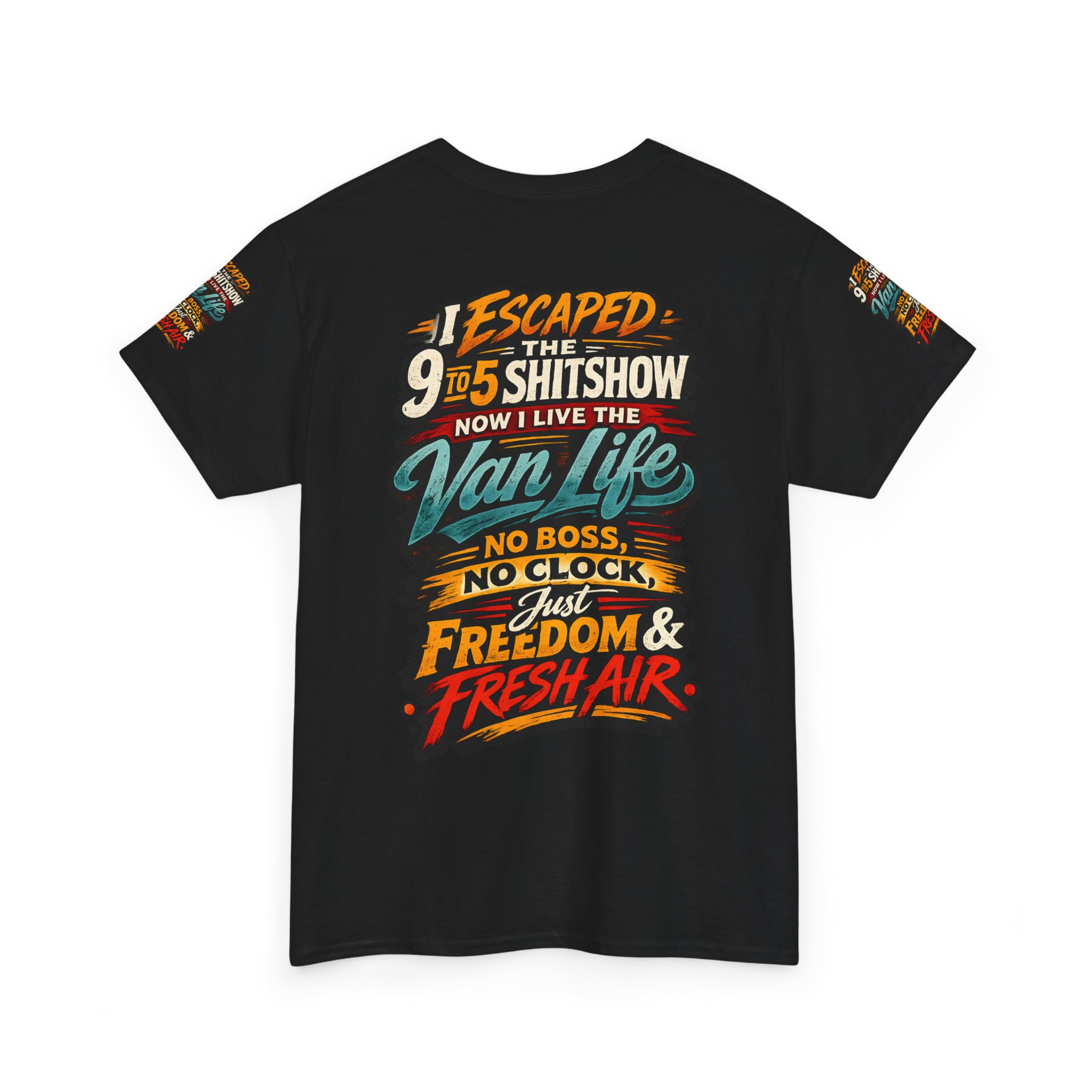 Unisex Heavy Cotton Tee — "I Escaped The 9 To 5" Design F**K-Line