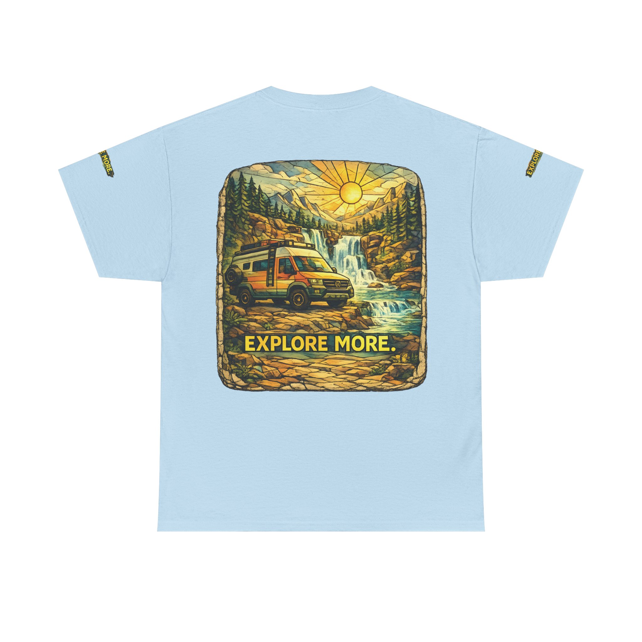 Unisex Heavy Cotton Tee — "Explore More" Design Cubic-Line