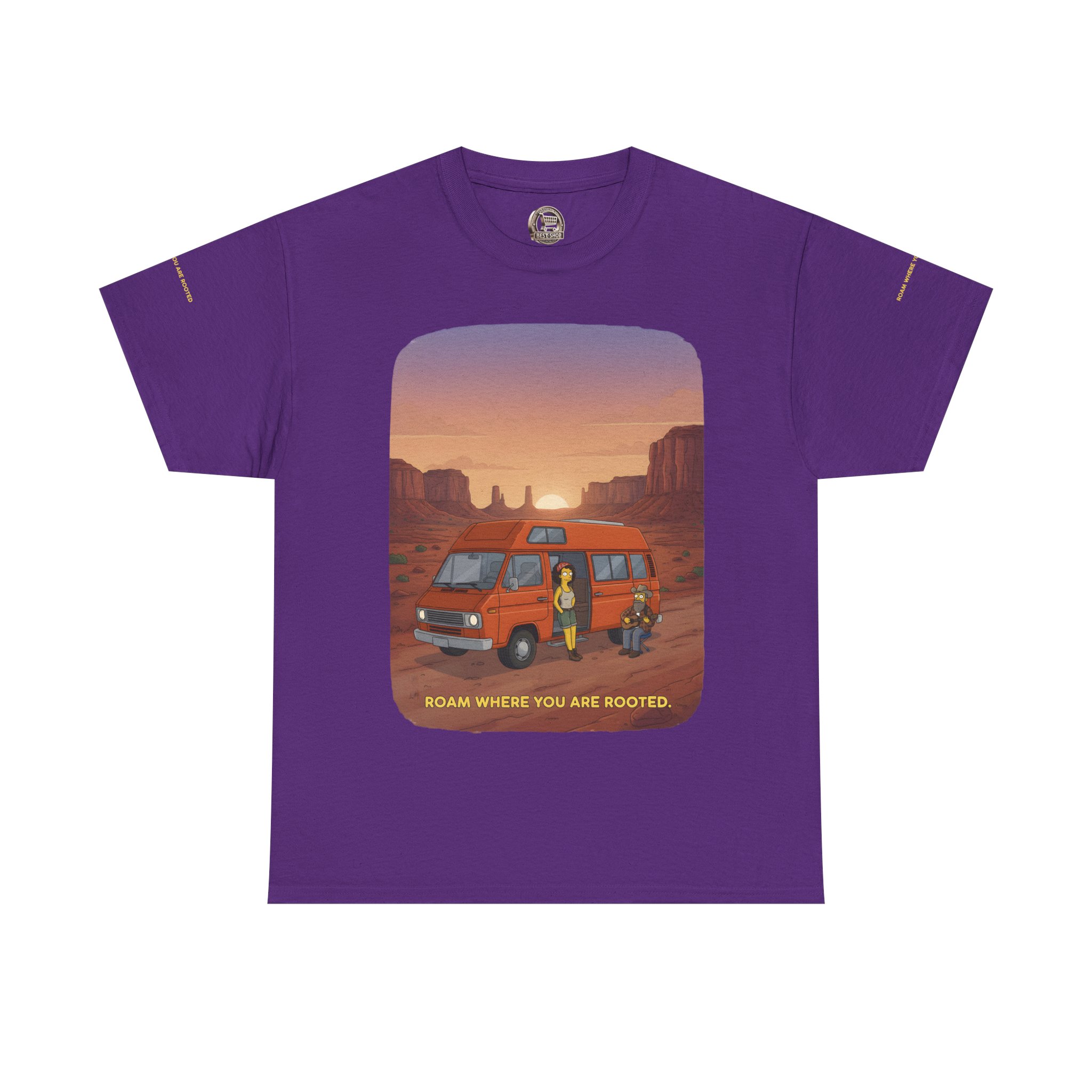 Unisex Heavy Cotton Tee — "Roam Where You Are Rooted" Design Sitcom-Line