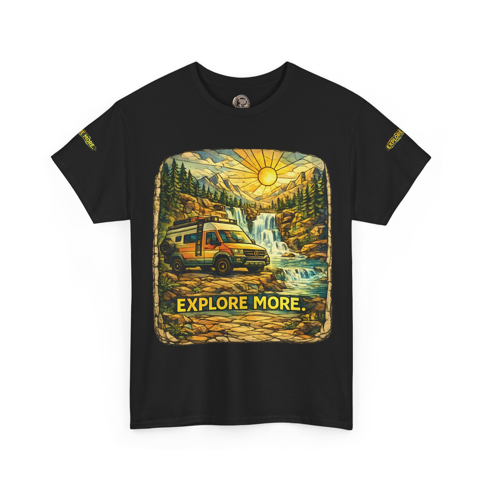 Unisex Heavy Cotton Tee — "Explore More" Design Cubic-Line