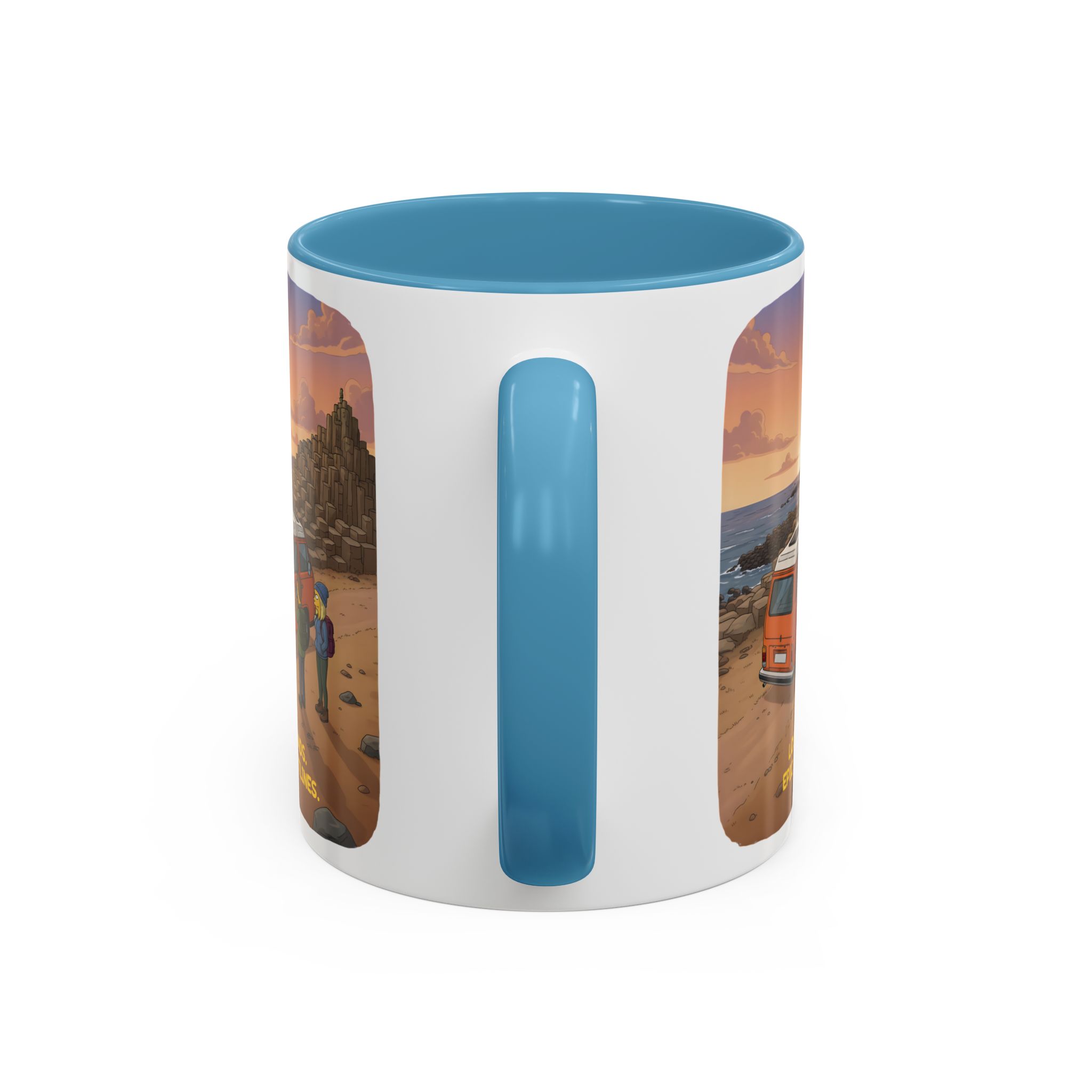 Accent Coffee Mug (11, 15oz) — "Lost Roads Epic Coastlines" Design Sitcom-Line