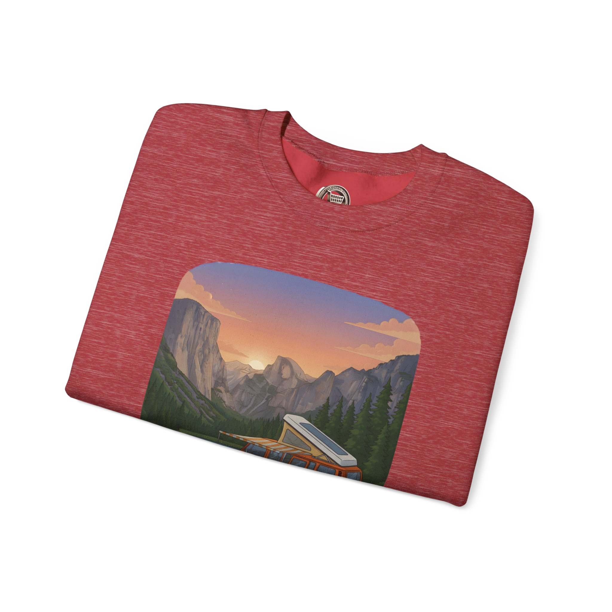 Unisex Heavy Blend™ Crewneck Sweatshirt — "Adventure Awaits-Go Find It"" Design Sitcom-Line