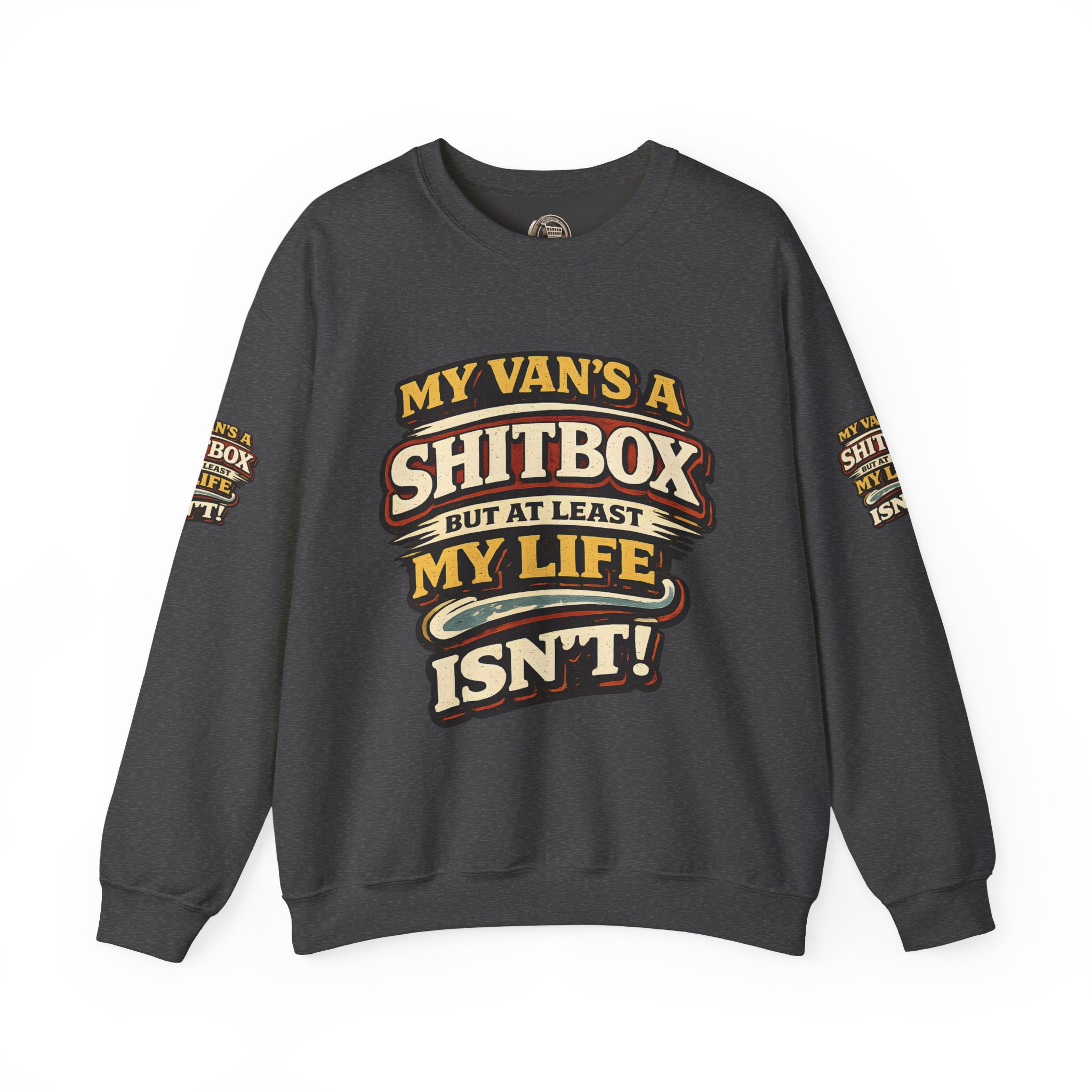 3840474723416163264_2048.jpeg Unisex Heavy Blend™ Crewneck Sweatshirt — "My Van`s A Shitbox" Design F**K-Line