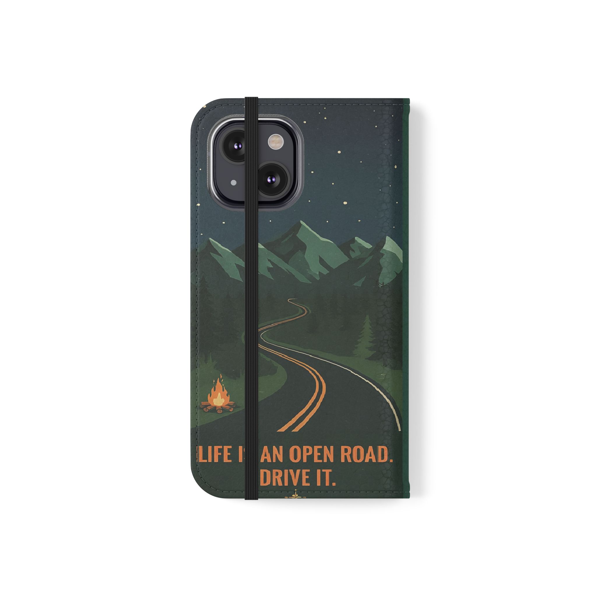 Flip Phone Case — "Roam More Worry Less - Life Is An Open Road" Phone Wallet