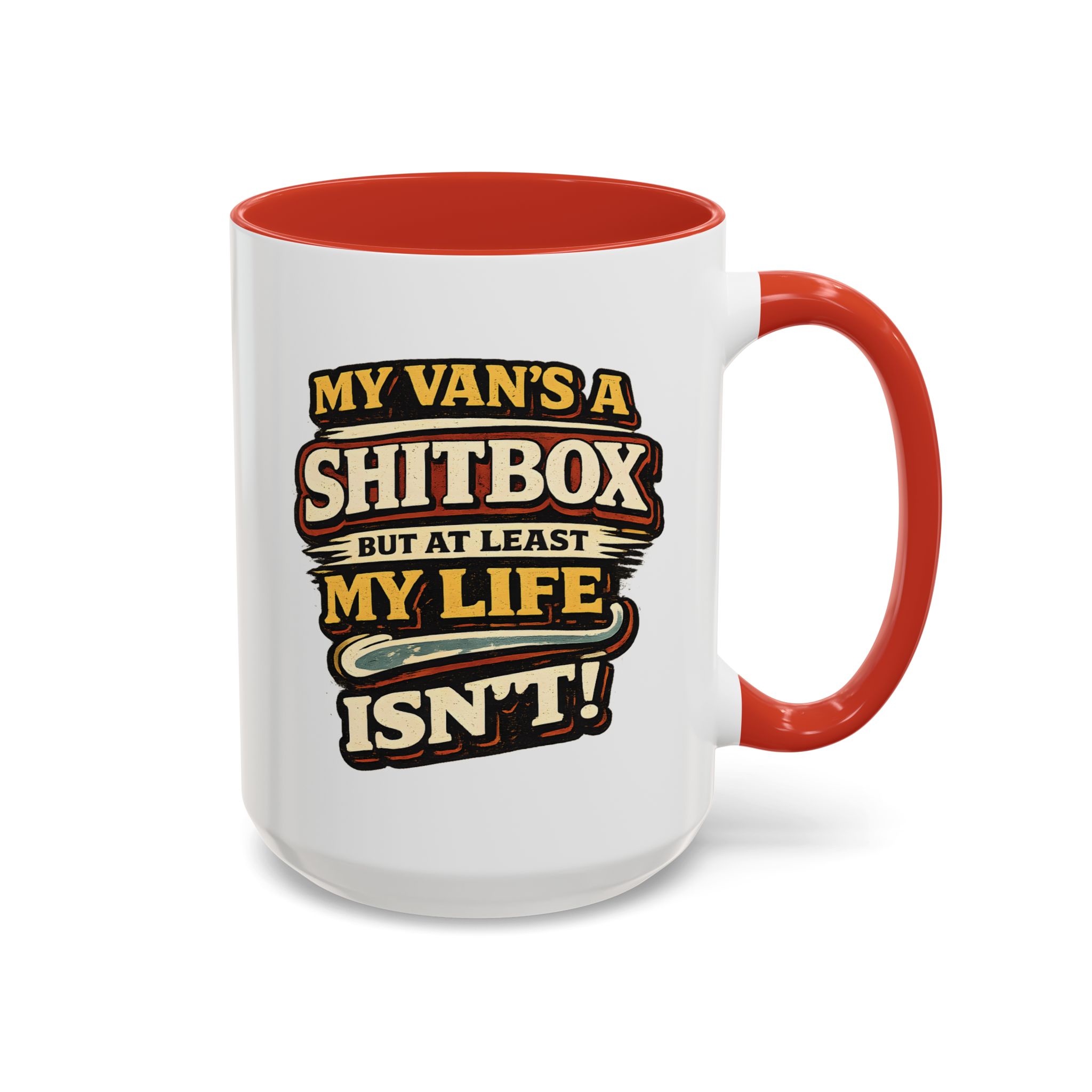 Accent Coffee Mug (11, 15oz) — "My Van`s A Shitbox" Design F**K-Line