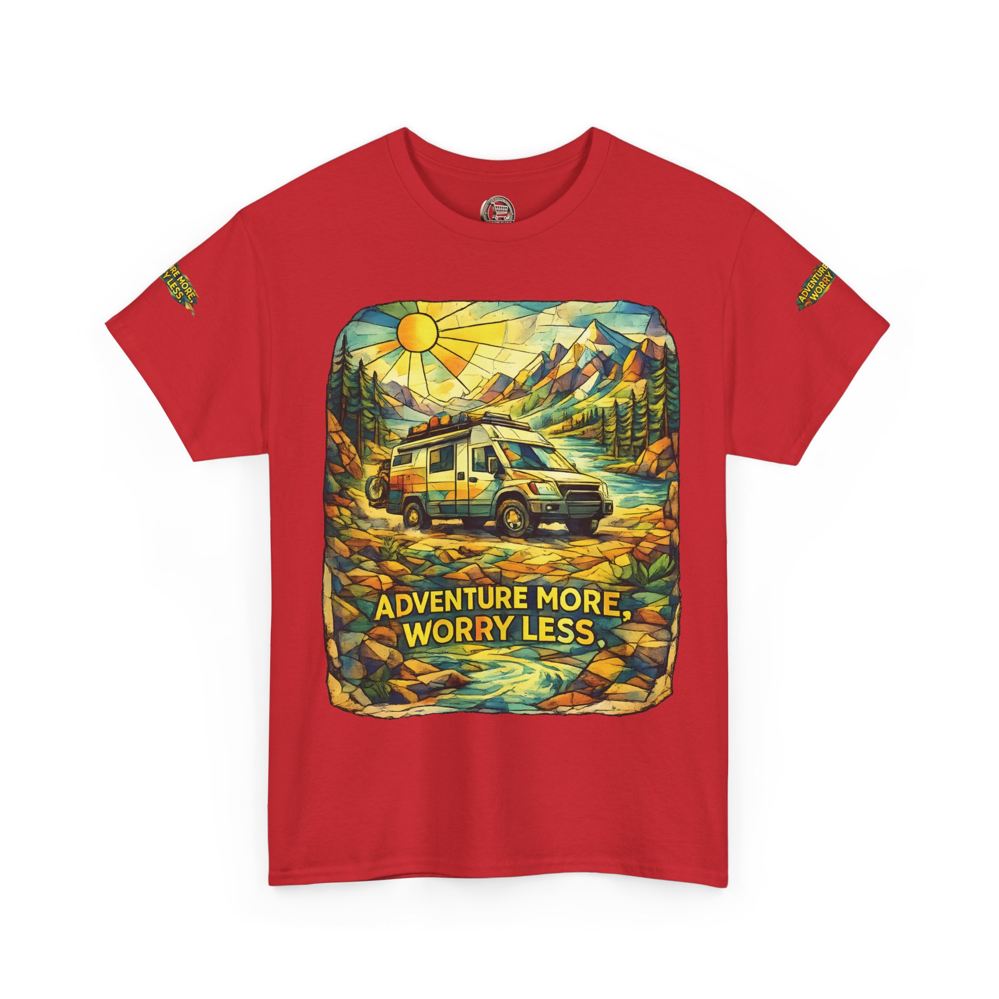 3842794241203191435_2048.jpeg Unisex Heavy Cotton Tee — "Adventure More Worry Less" Design Cubic-Line