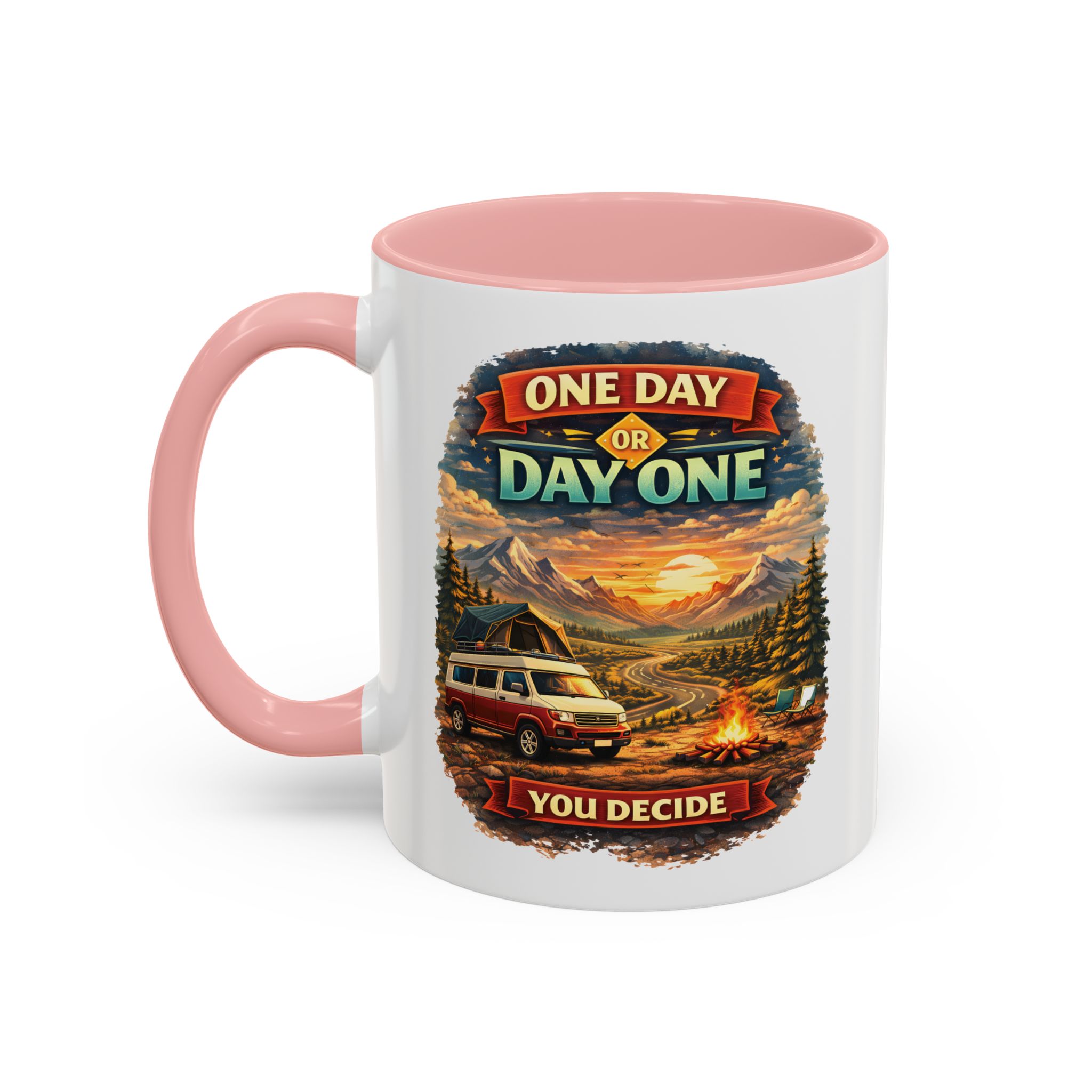Accent Coffee Mug (11, 15oz) — "One Day Or Day One" Design Scenic-Line