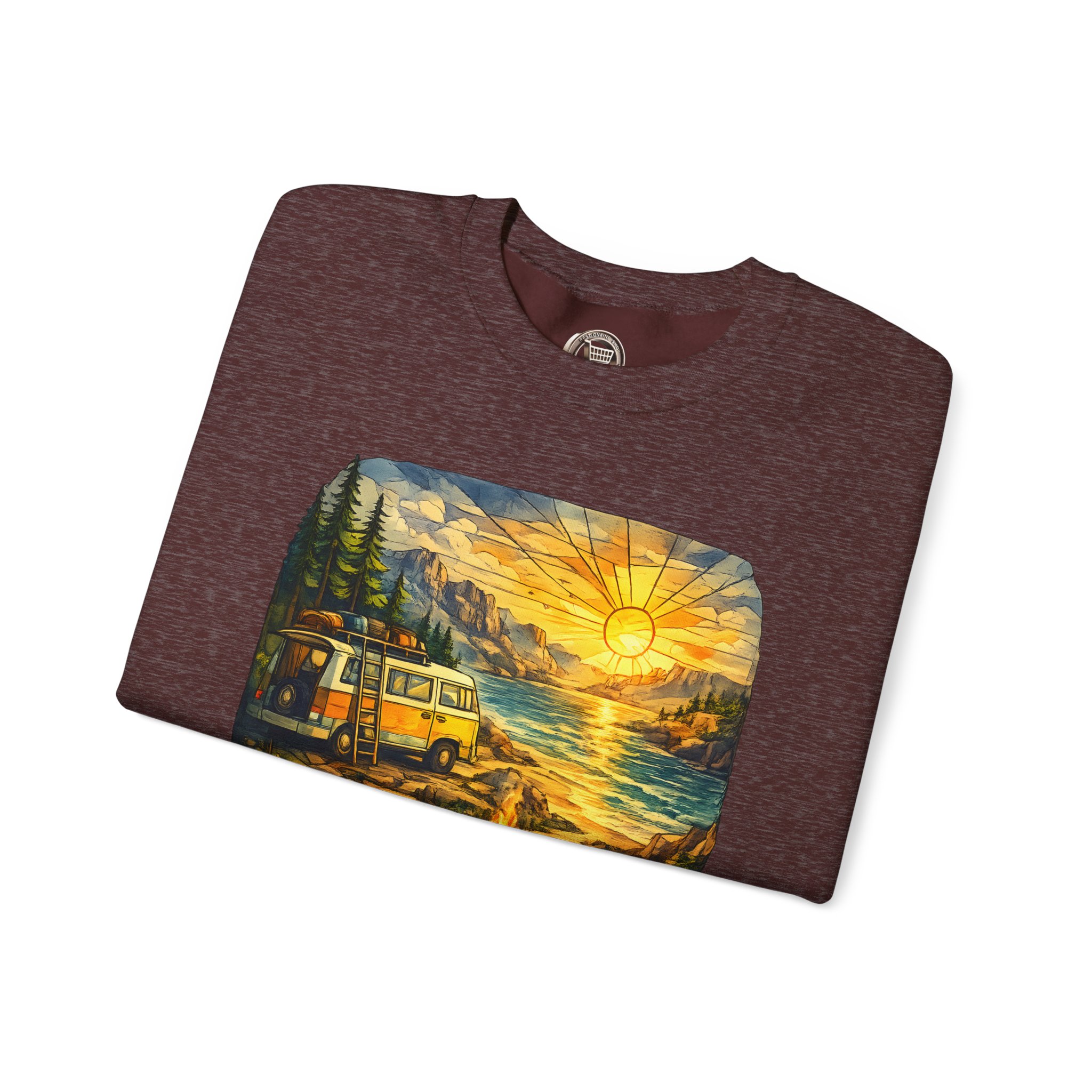 Unisex Heavy Blend™ Crewneck Sweatshirt — "Not All Who Wander Are Lost" Design Cubic-Line