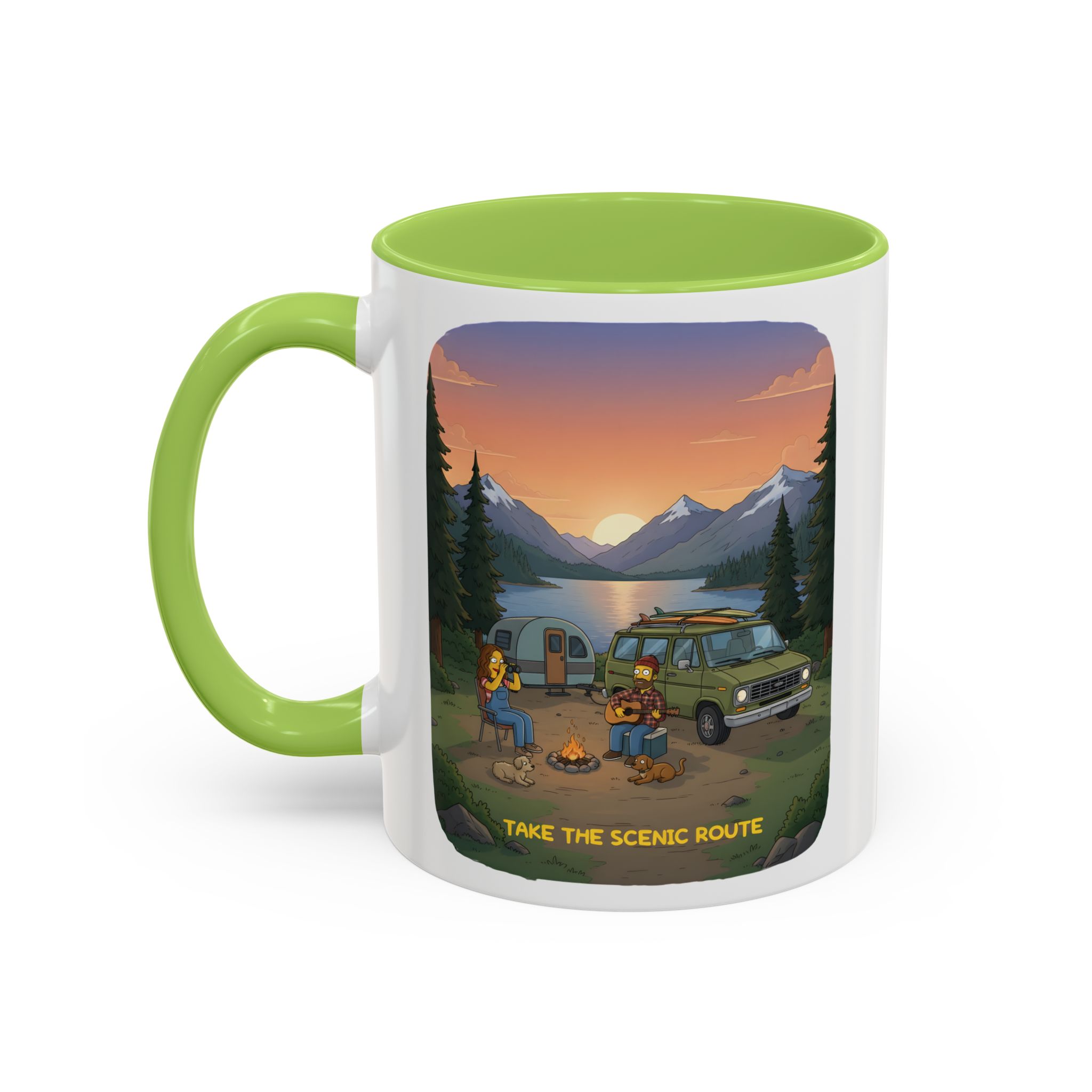 3849010091123126389_2048.jpeg Accent Coffee Mug (11, 15oz) — "Take The Scenic Route" Design Sitcom-Line