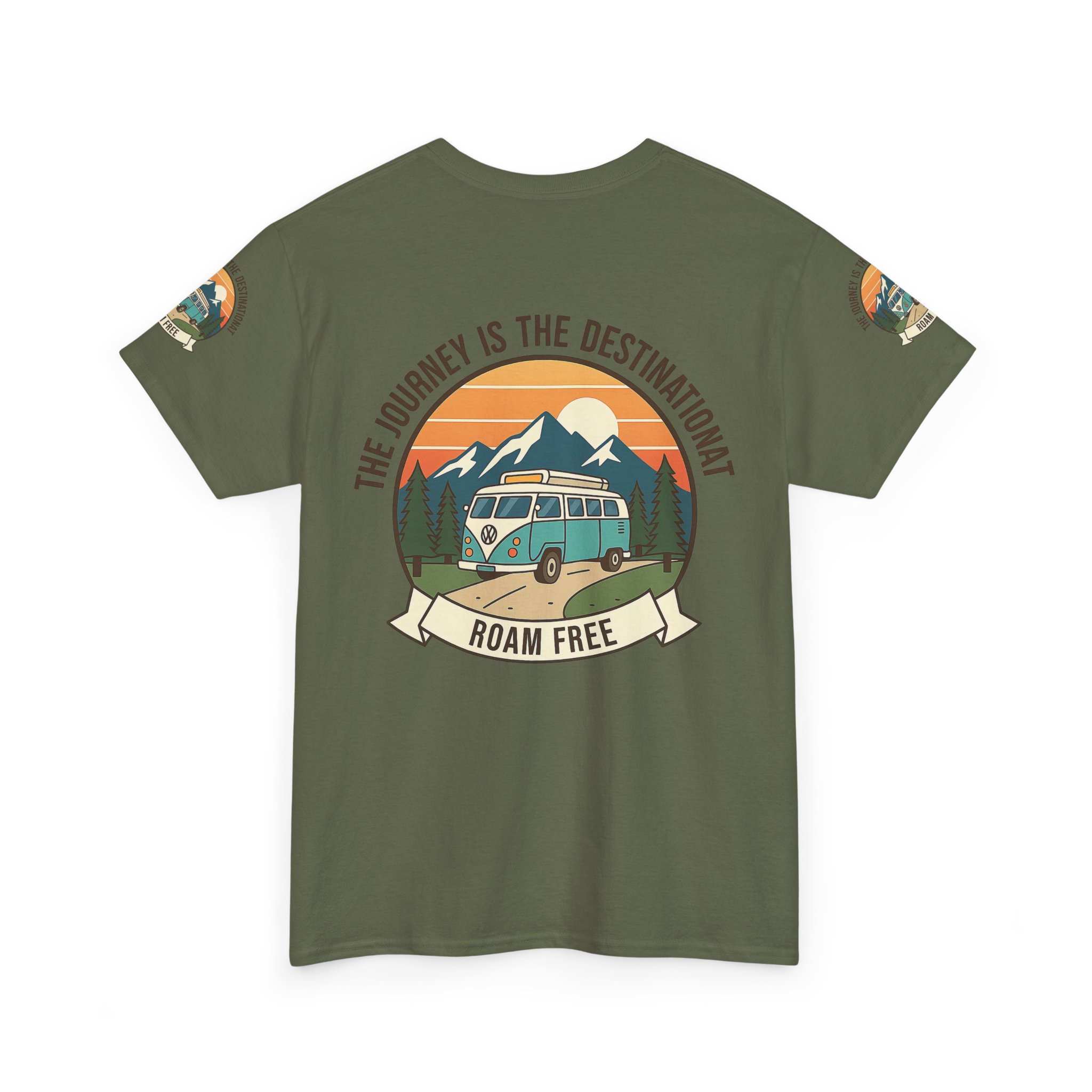 Unisex Heavy Cotton Tee — "The Journey Is The Destination" Roam Free Travel Shirt